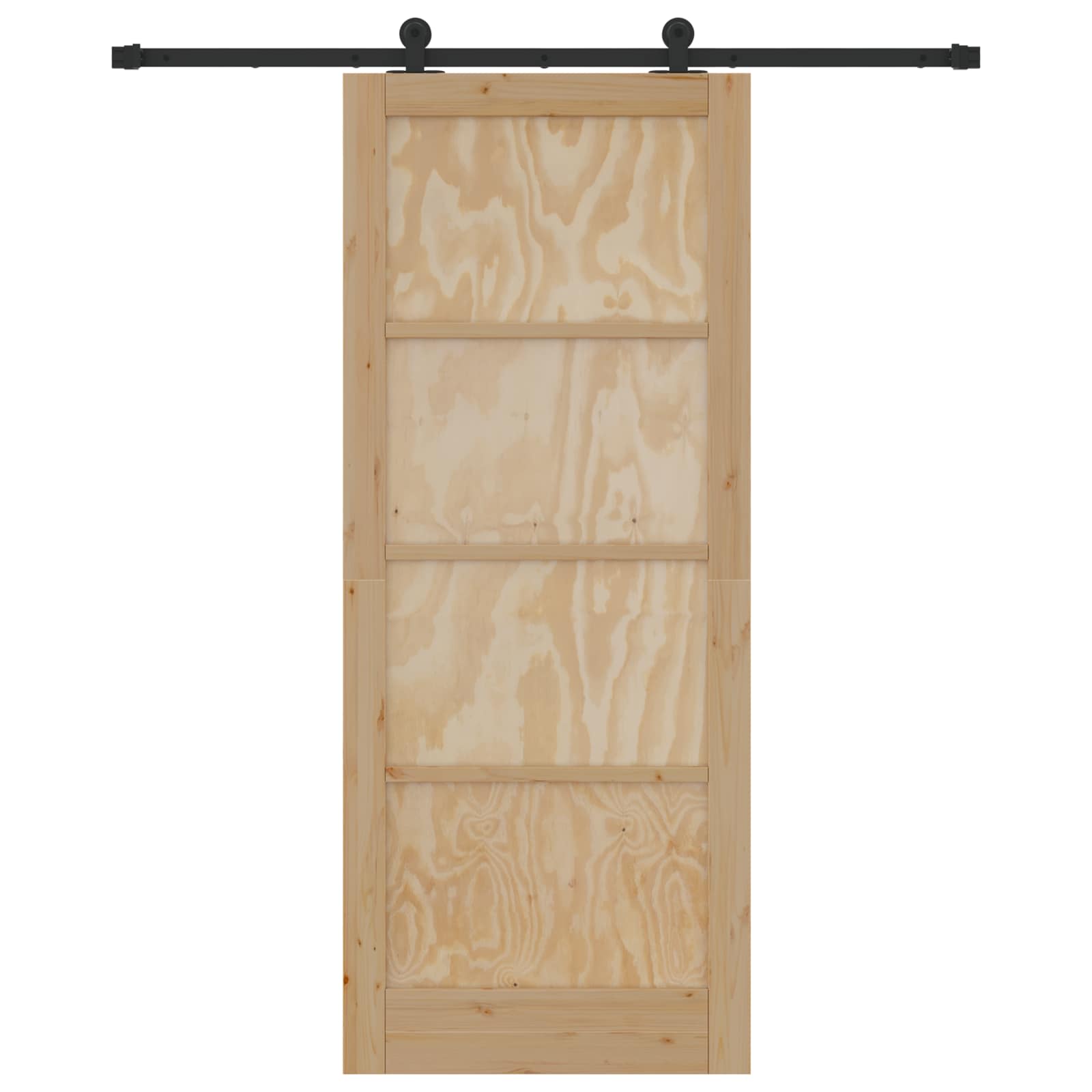 Schuifdeur Naturel en Zwart 86 x 211 cm Massief grenenhout
