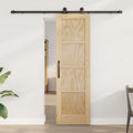 Schuifdeur Naturel en Zwart 61 x 198,5 cm Massief grenenhout