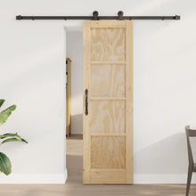 Schuifdeur Naturel en Zwart 61 x 198,5 cm Massief grenenhout
