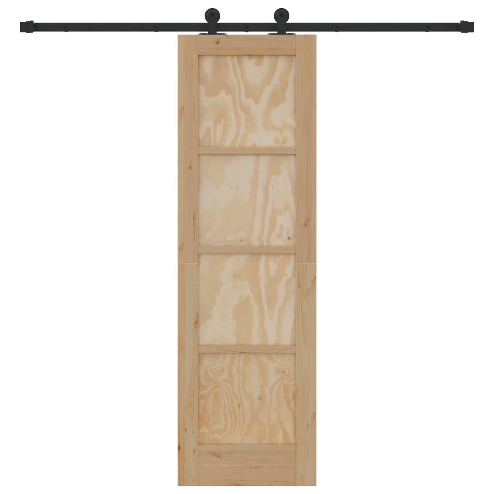 Schuifdeur Naturel en Zwart 61 x 198,5 cm Massief grenenhout