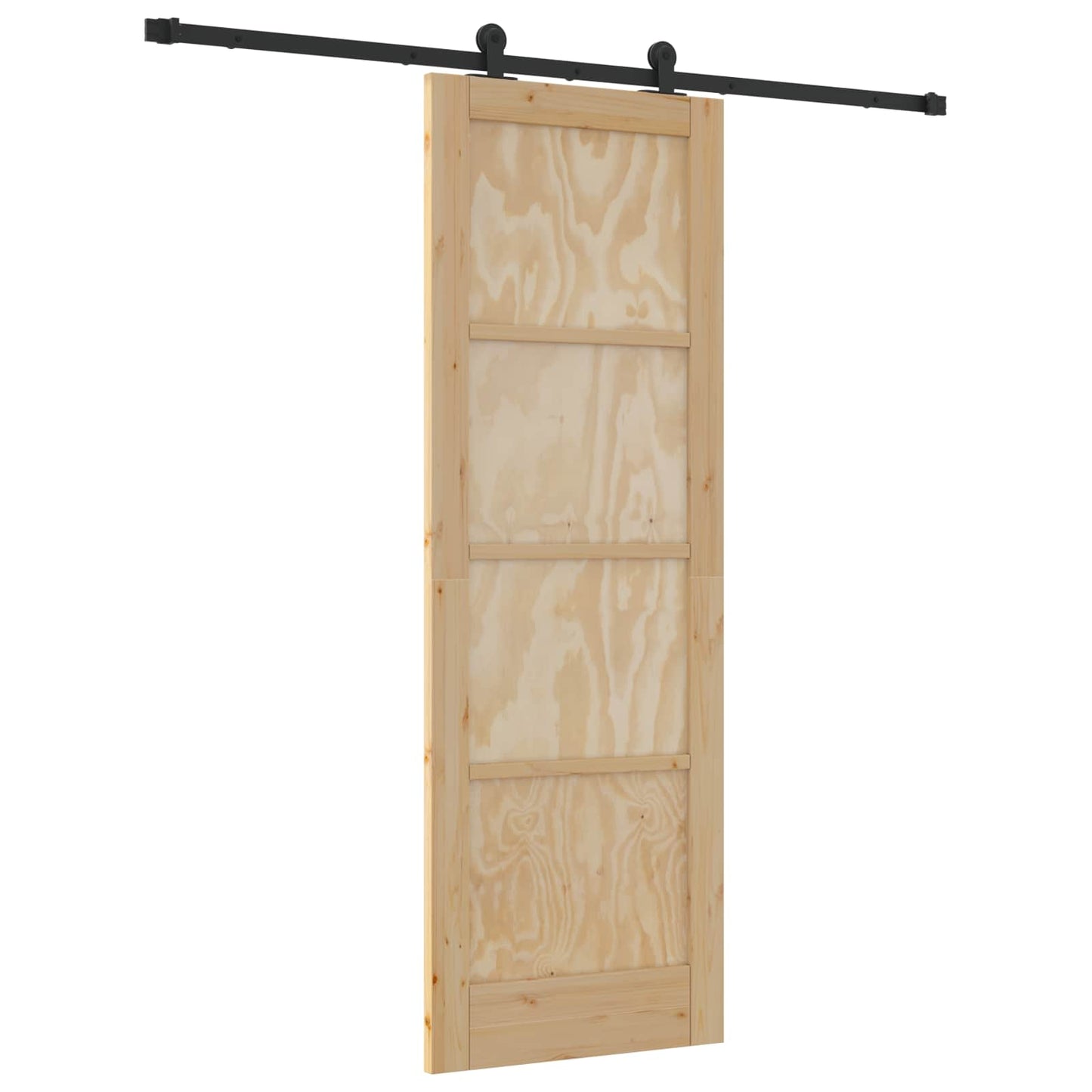 Schuifdeur Naturel en Zwart 73,5 x 211 cm Massief grenenhout