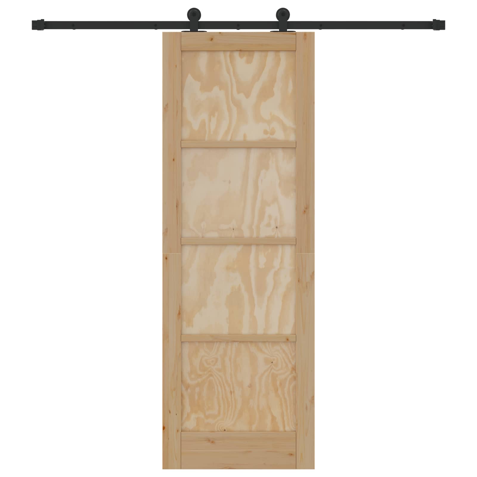Schuifdeur Naturel en Zwart 73,5 x 211 cm Massief grenenhout