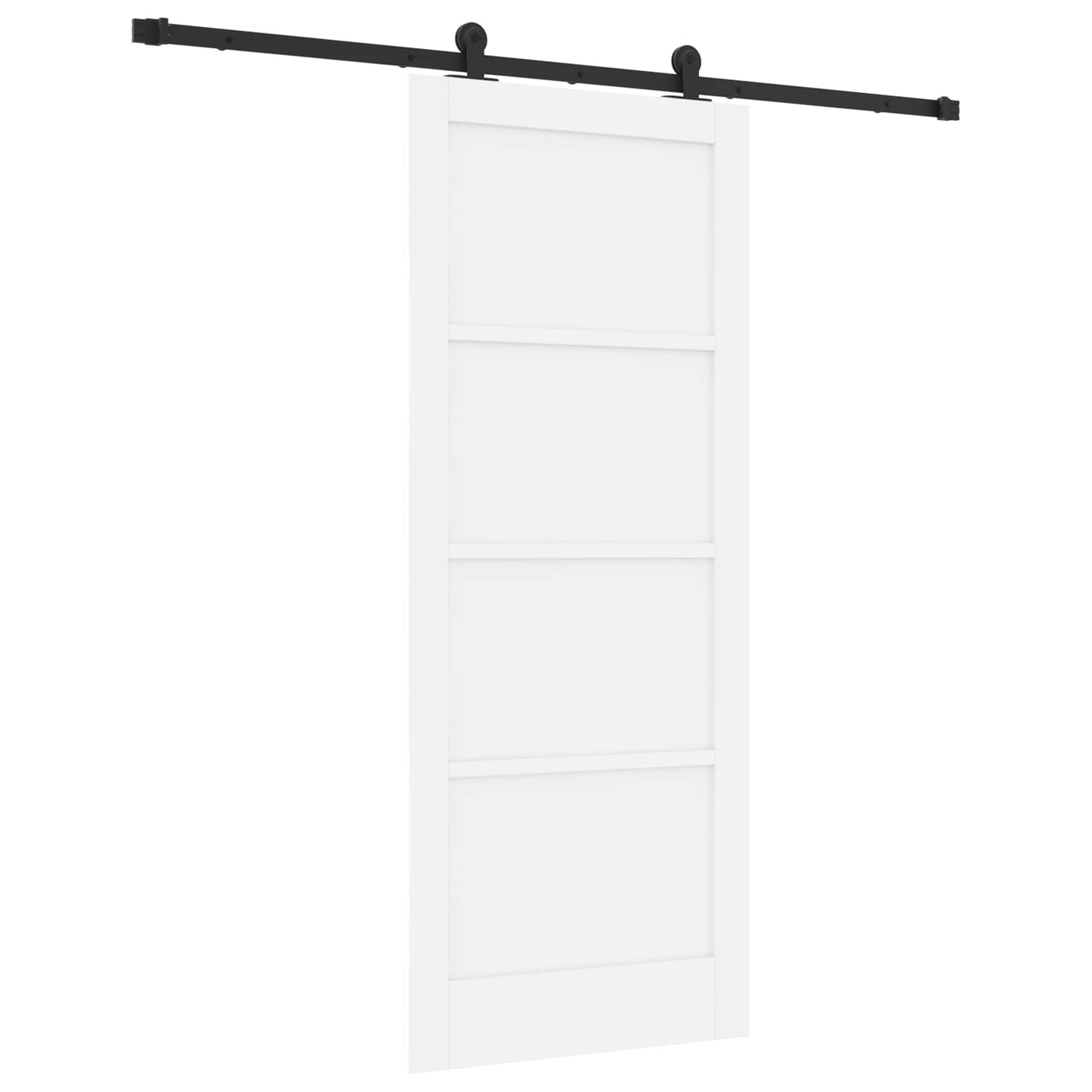 Schuifdeur Wit en zwart 83 x 202 cm Massief grenenhout