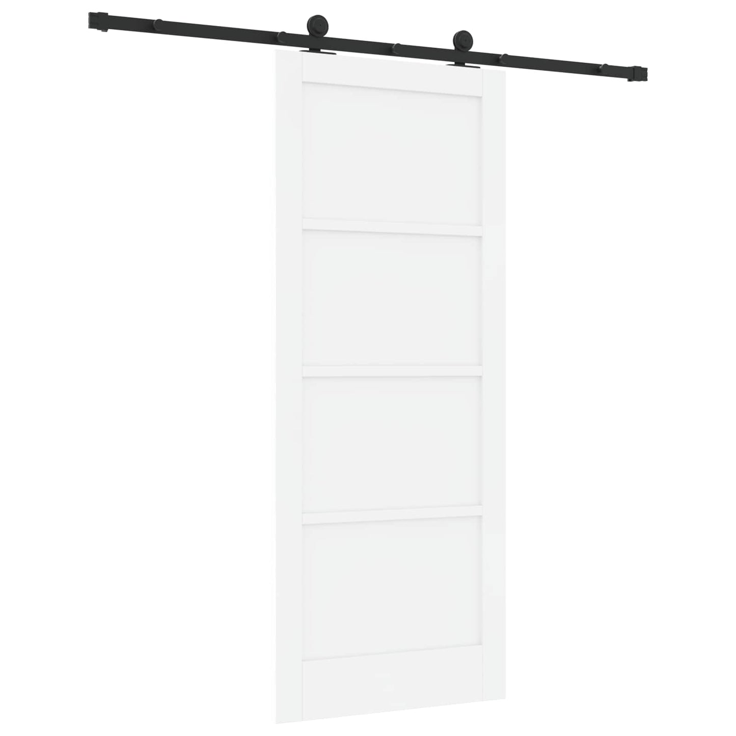 Schuifdeur Wit en zwart 83 x 202 cm Massief grenenhout