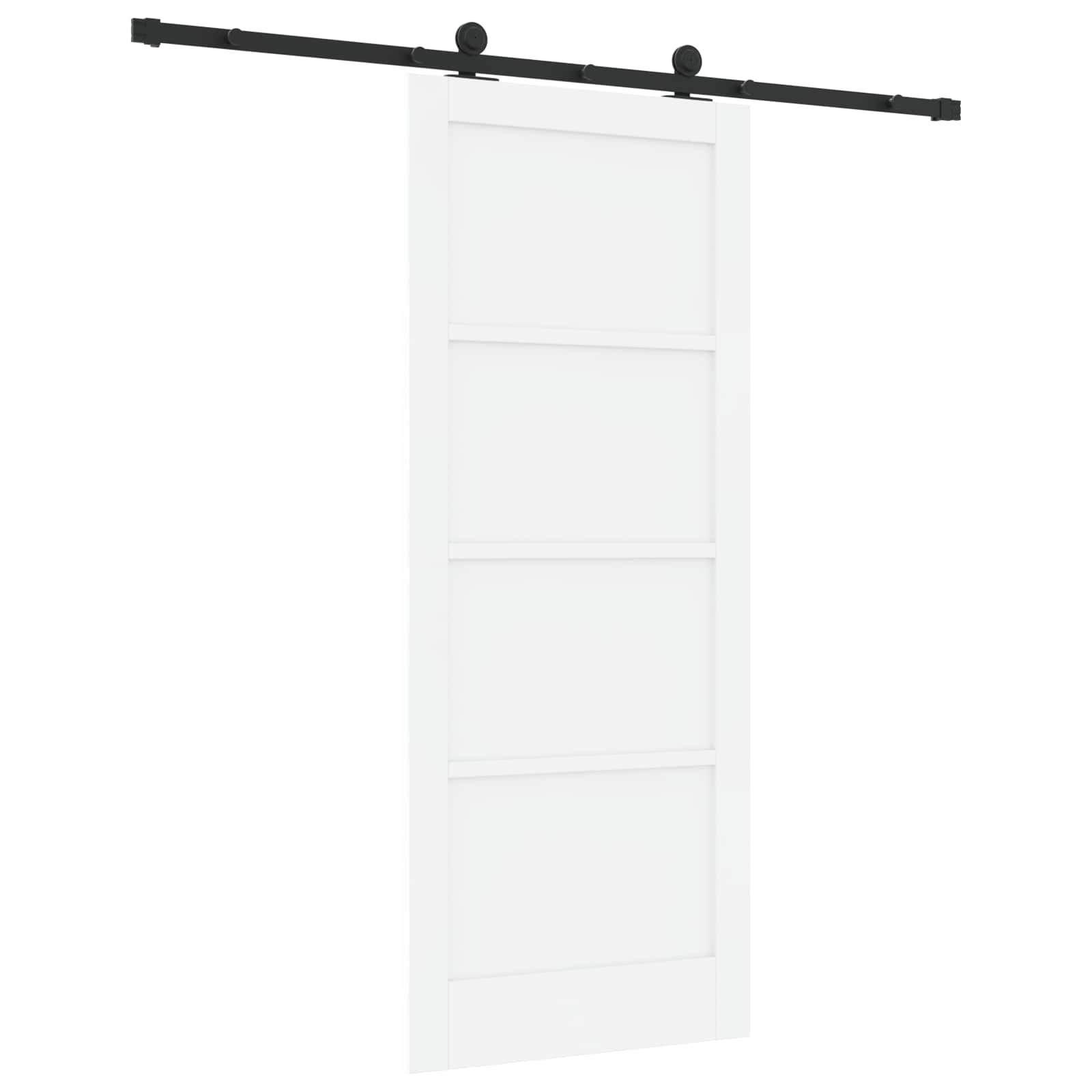 Schuifdeur Wit en zwart 83 x 202 cm Massief grenenhout