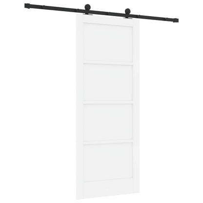Schuifdeur Wit en zwart 83 x 202 cm Massief grenenhout