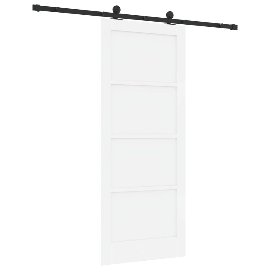 Schuifdeur Wit en zwart 83 x 202 cm Massief grenenhout