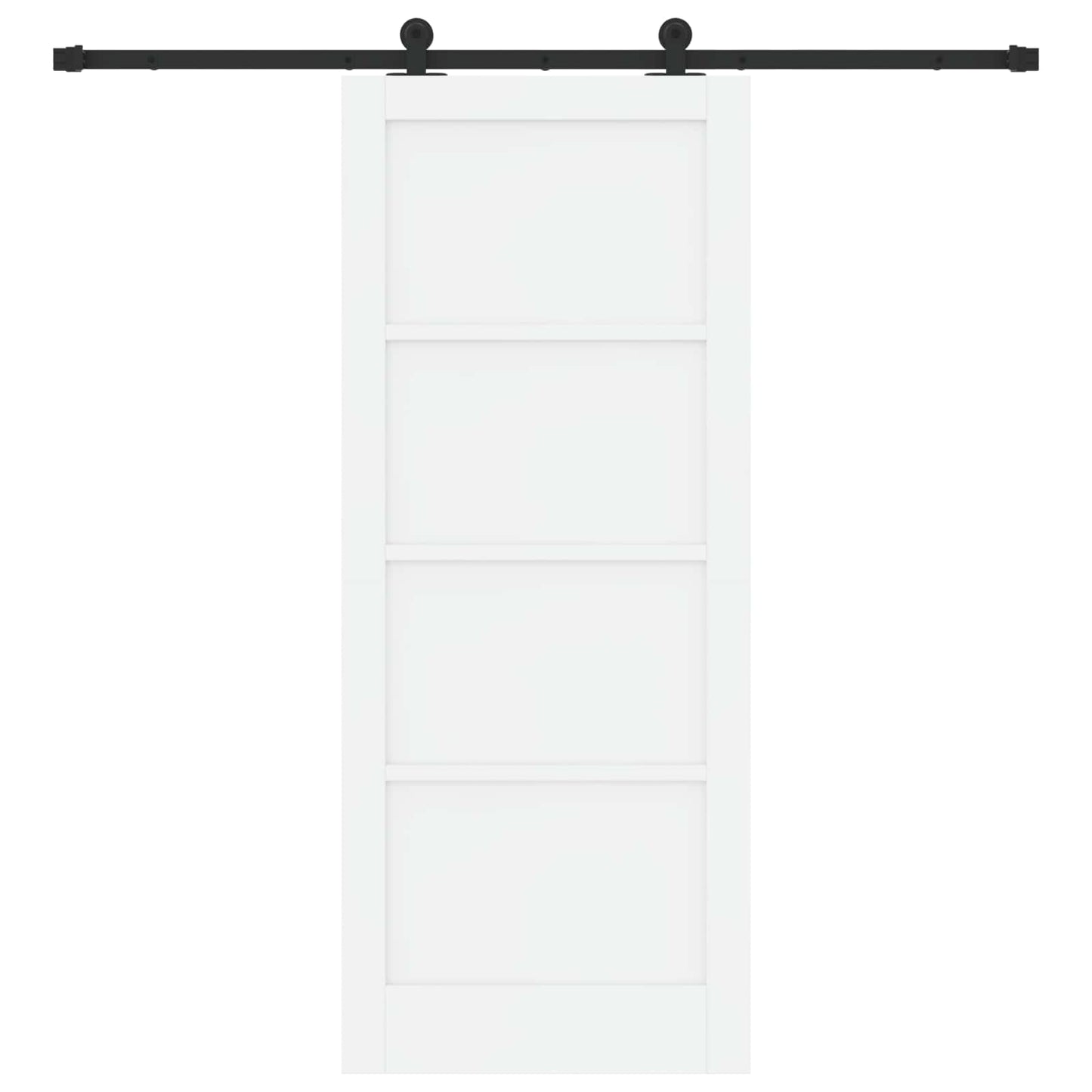 Schuifdeur Wit en zwart 83 x 202 cm Massief grenenhout