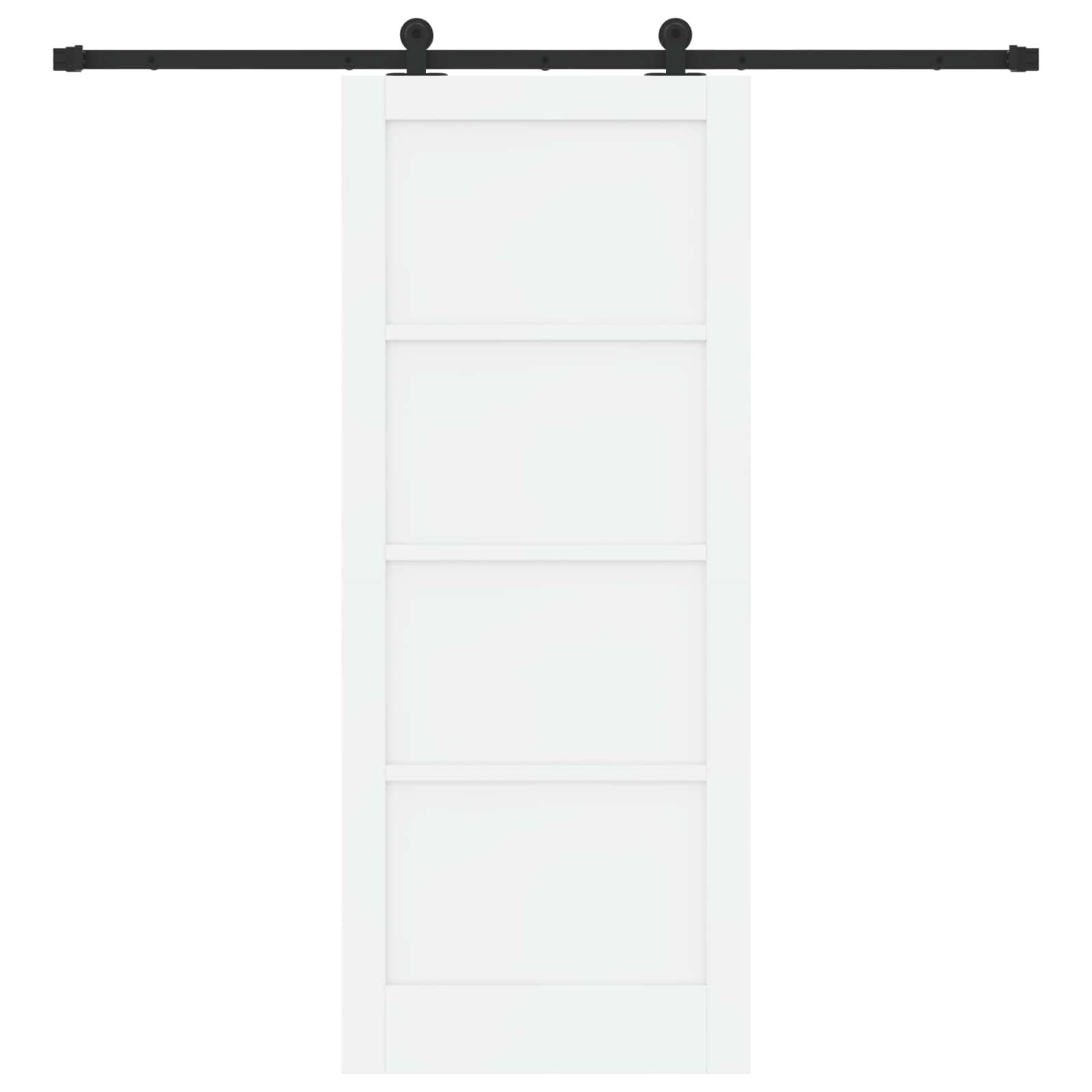 Schuifdeur Wit en zwart 83 x 202 cm Massief grenenhout