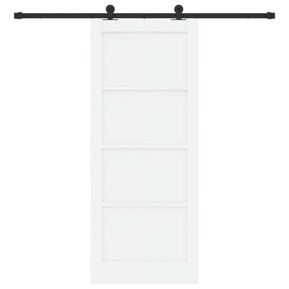 Schuifdeur Wit en zwart 83 x 202 cm Massief grenenhout
