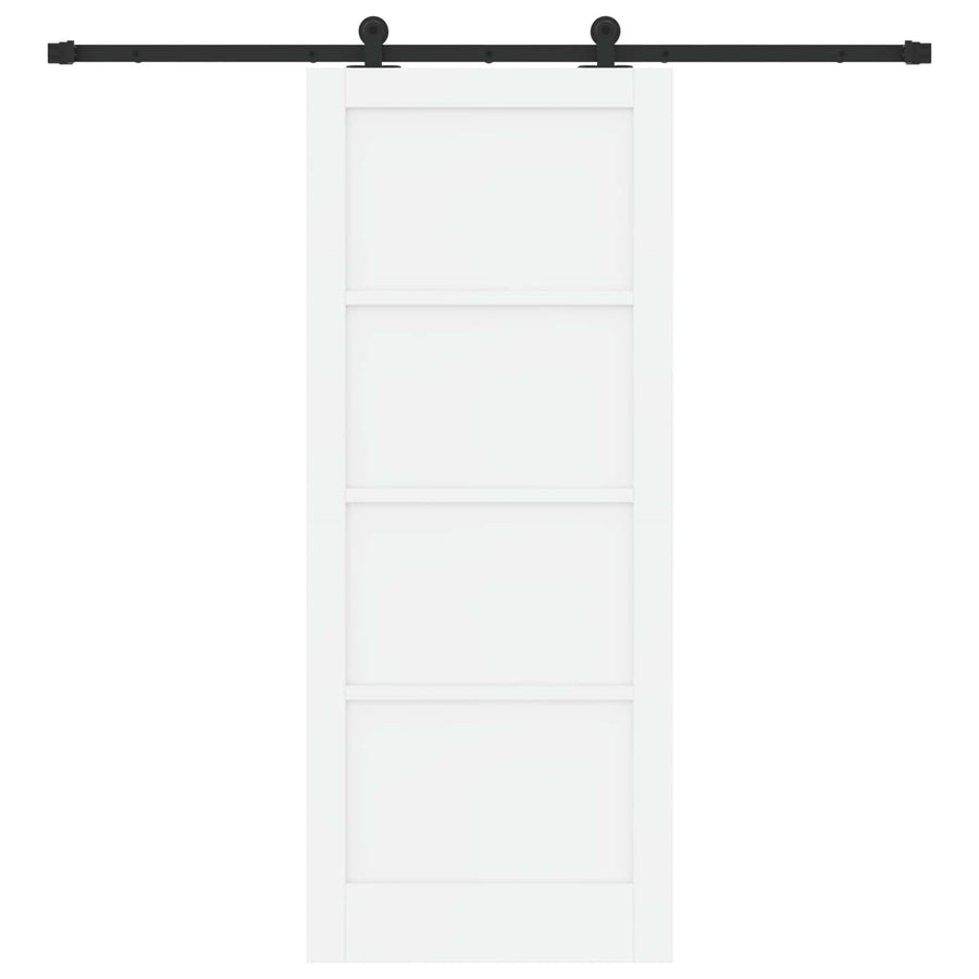 Schuifdeur Wit en zwart 83 x 202 cm Massief grenenhout