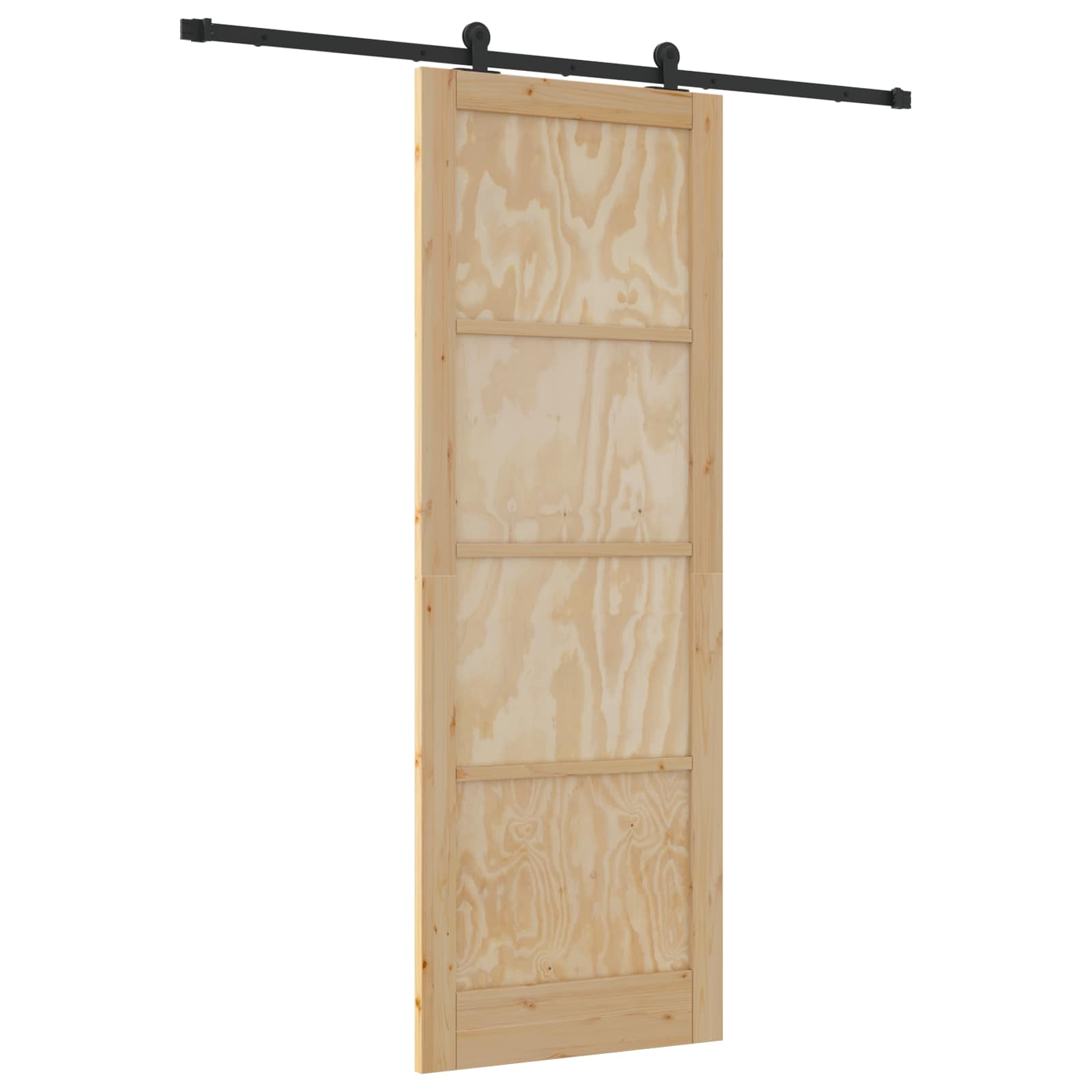Schuifdeur Naturel en Zwart 83 x 232 cm Massief grenenhout