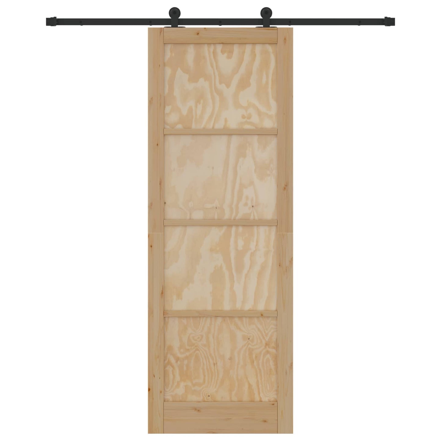 Schuifdeur Naturel en Zwart 83 x 232 cm Massief grenenhout