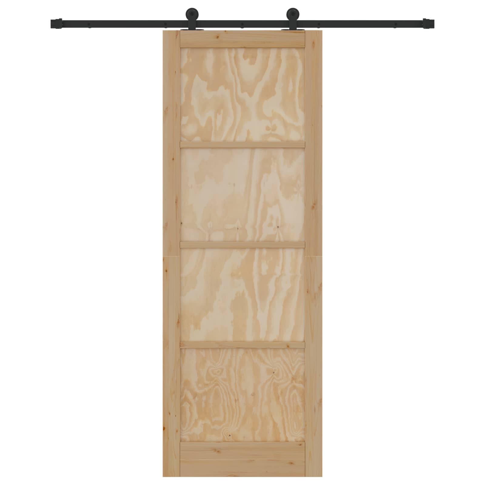 Schuifdeur Naturel en Zwart 83 x 232 cm Massief grenenhout