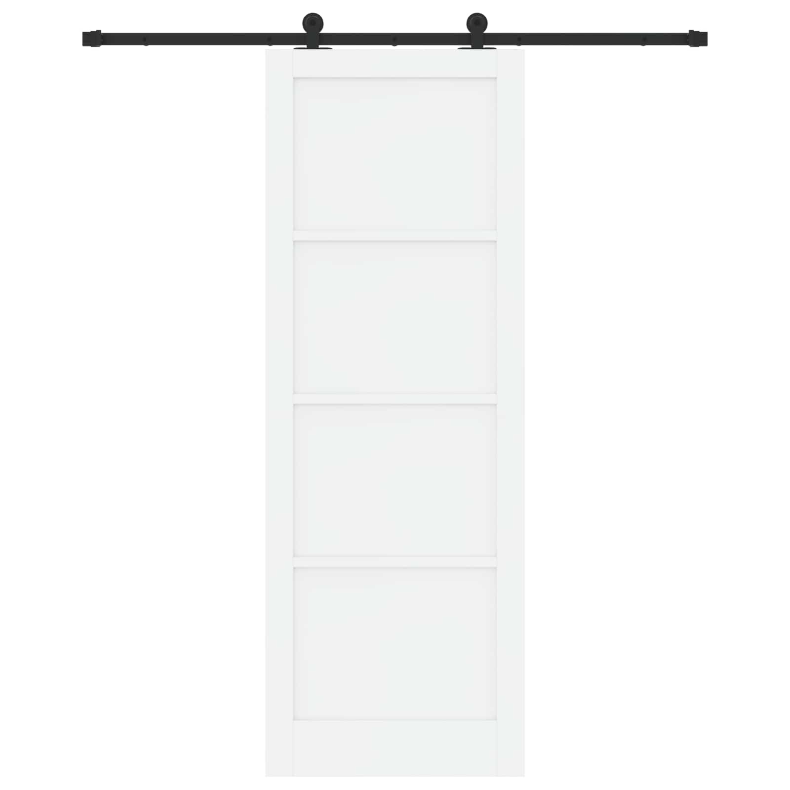 Schuifdeur Wit en zwart 83 x 232 cm Massief grenenhout