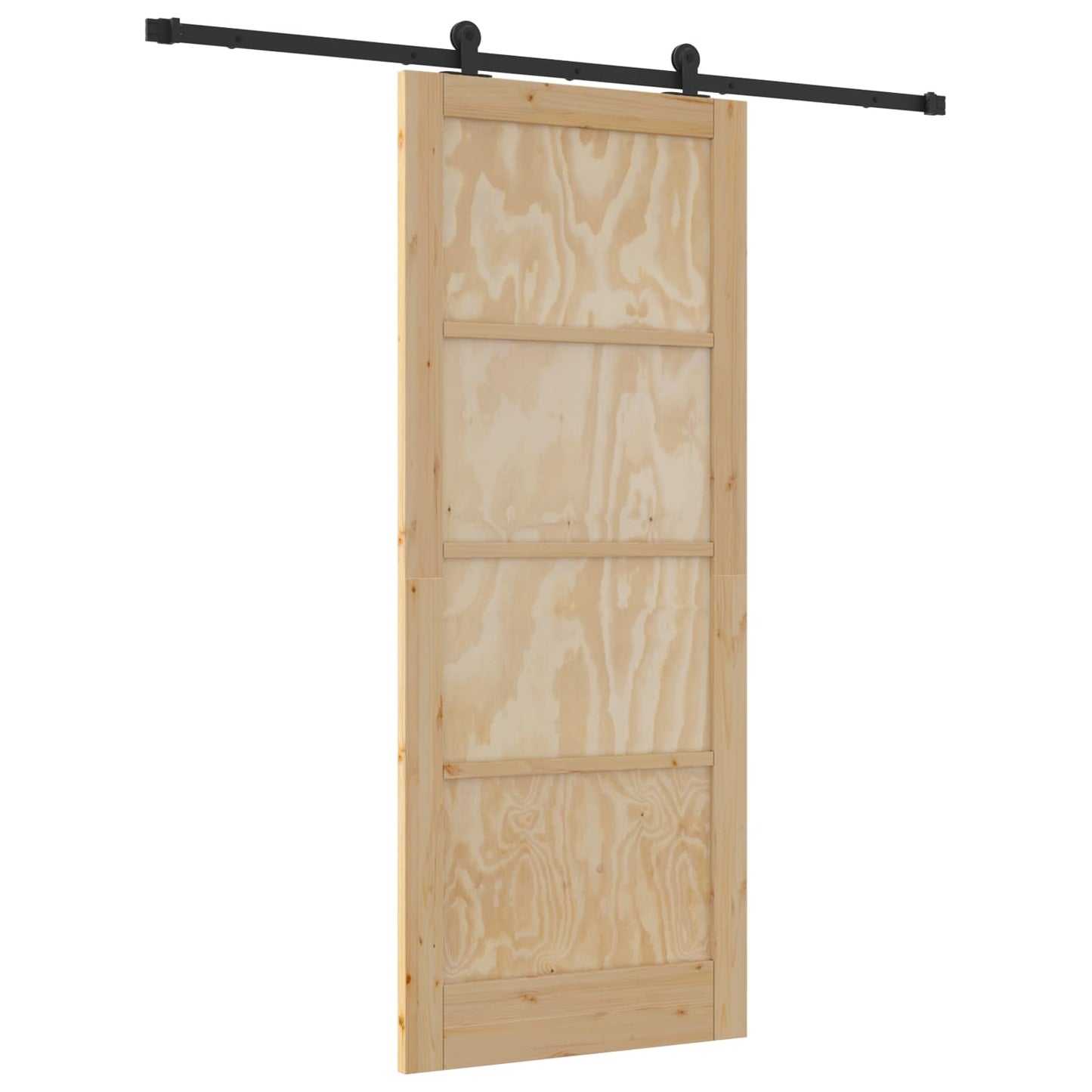 Schuifdeur Naturel en Zwart 86 x 211 cm Massief grenenhout