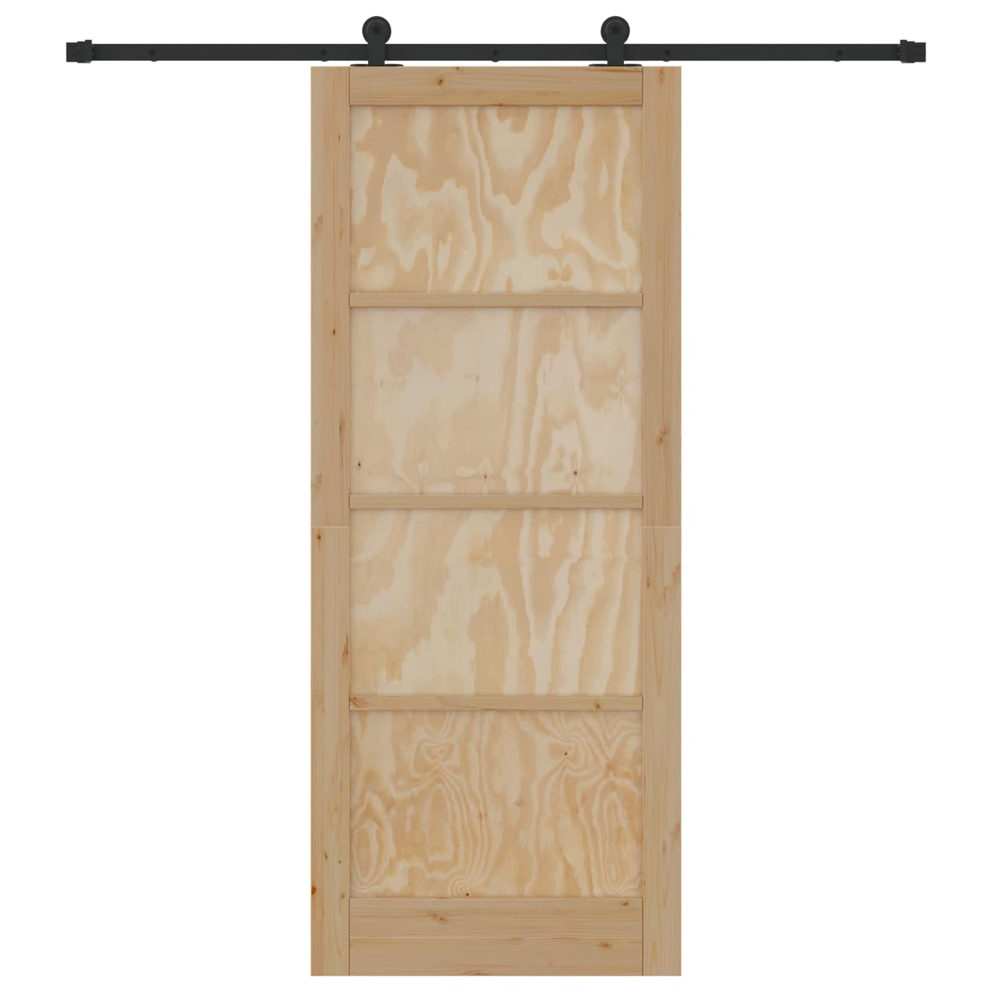 Schuifdeur Naturel en Zwart 86 x 211 cm Massief grenenhout
