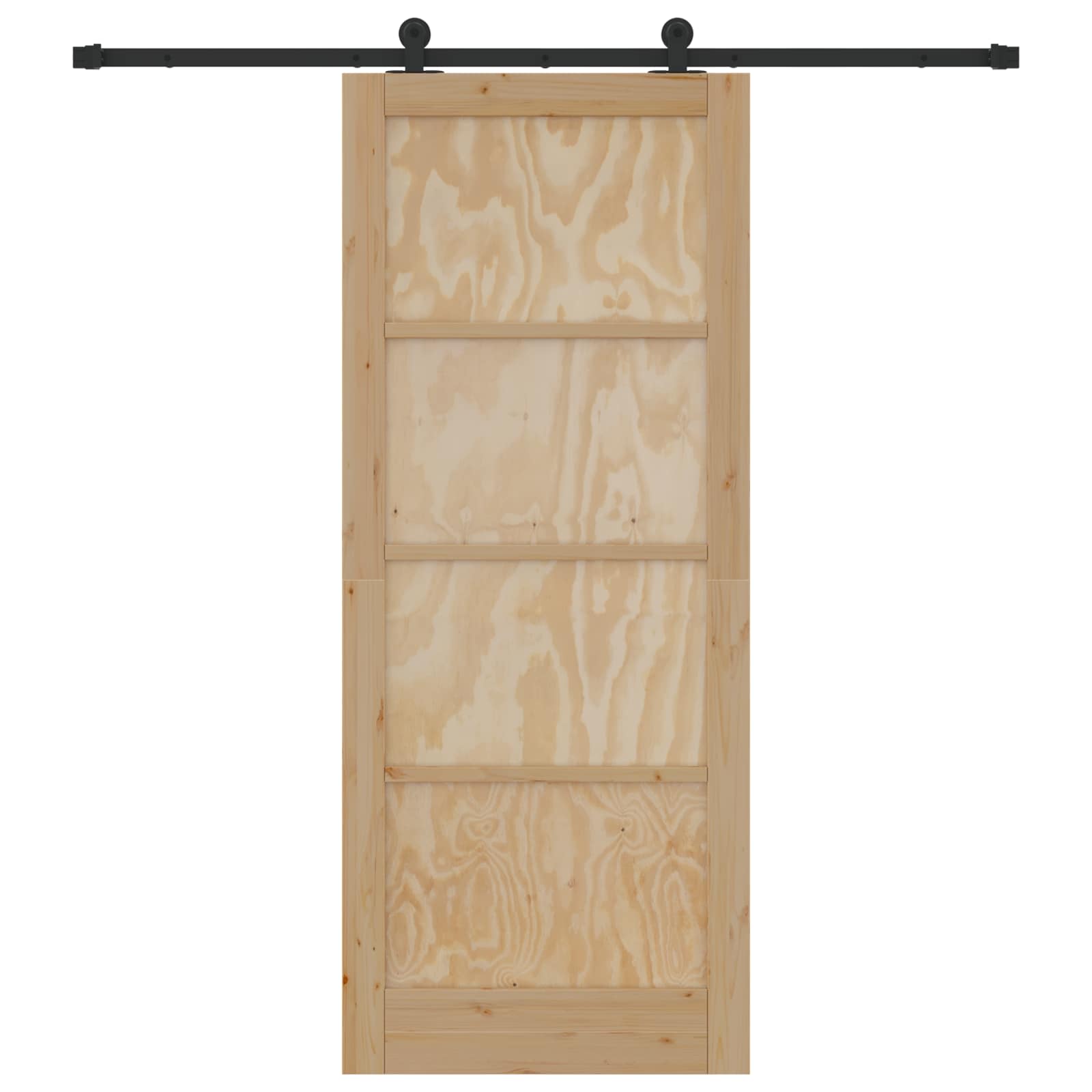 Schuifdeur Naturel en Zwart 86 x 211 cm Massief grenenhout