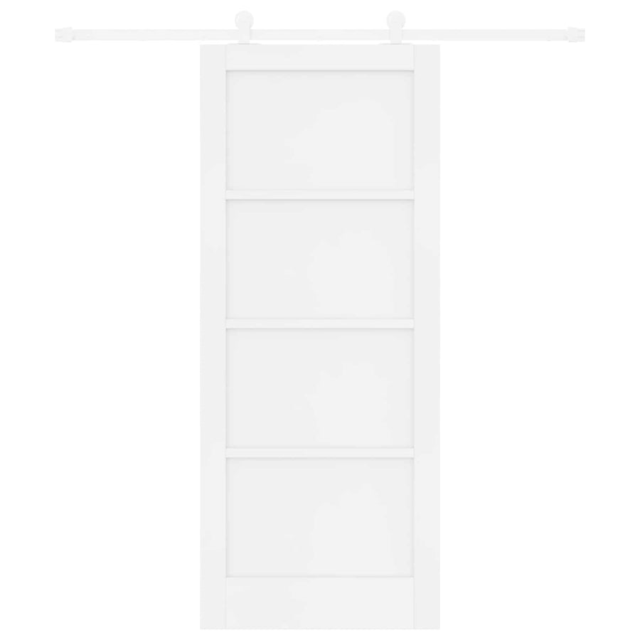 Schuifdeur Wit 83 x 202 cm Massief grenenhout