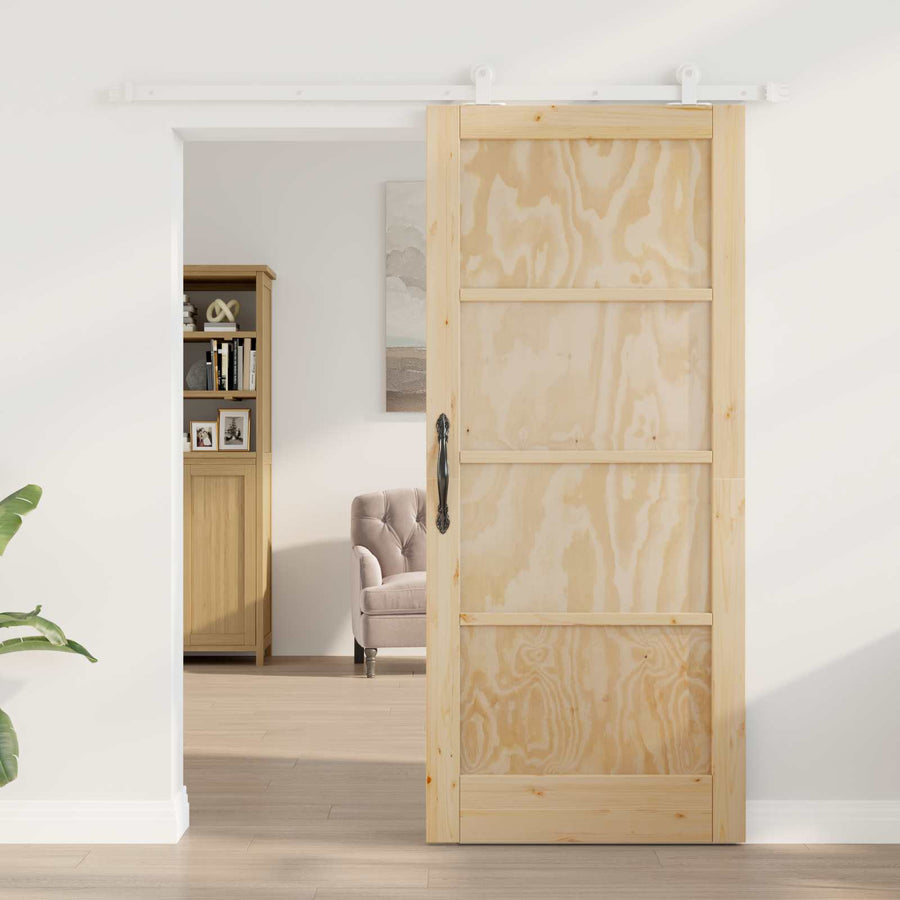 Schuifdeur Natuurlijk en Wit 86 x 198,5 cm Massief grenenhout