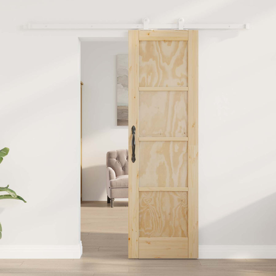 Schuifdeur Natuurlijk en Wit 61 x 198,5 cm Massief grenenhout