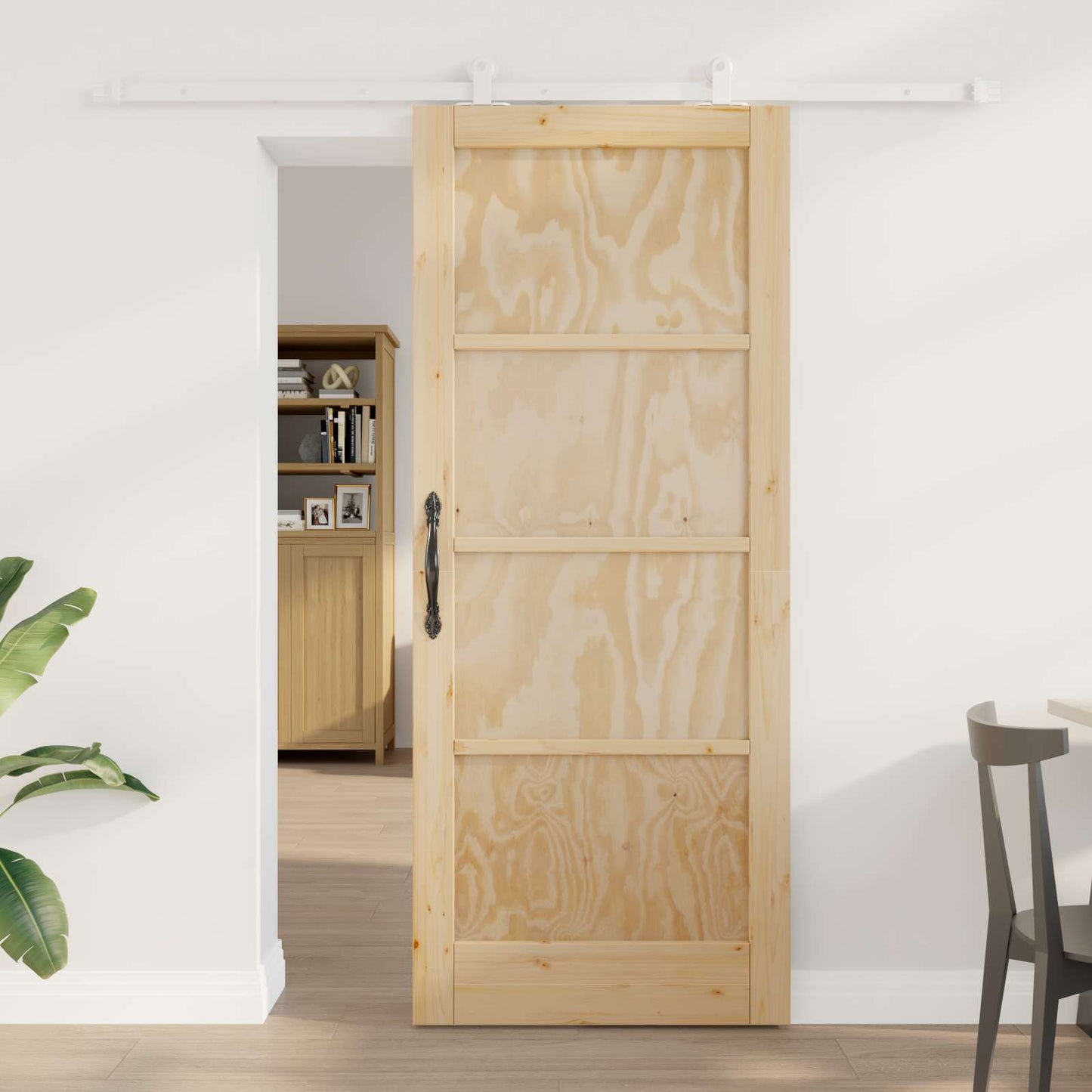Schuifdeur Natuurlijk en Wit 83 x 202 cm Massief grenenhout