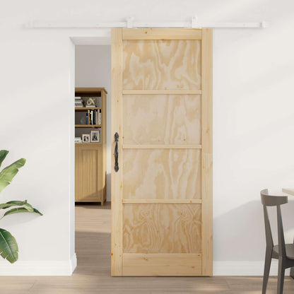 Schuifdeur Natuurlijk en Wit 83 x 202 cm Massief grenenhout