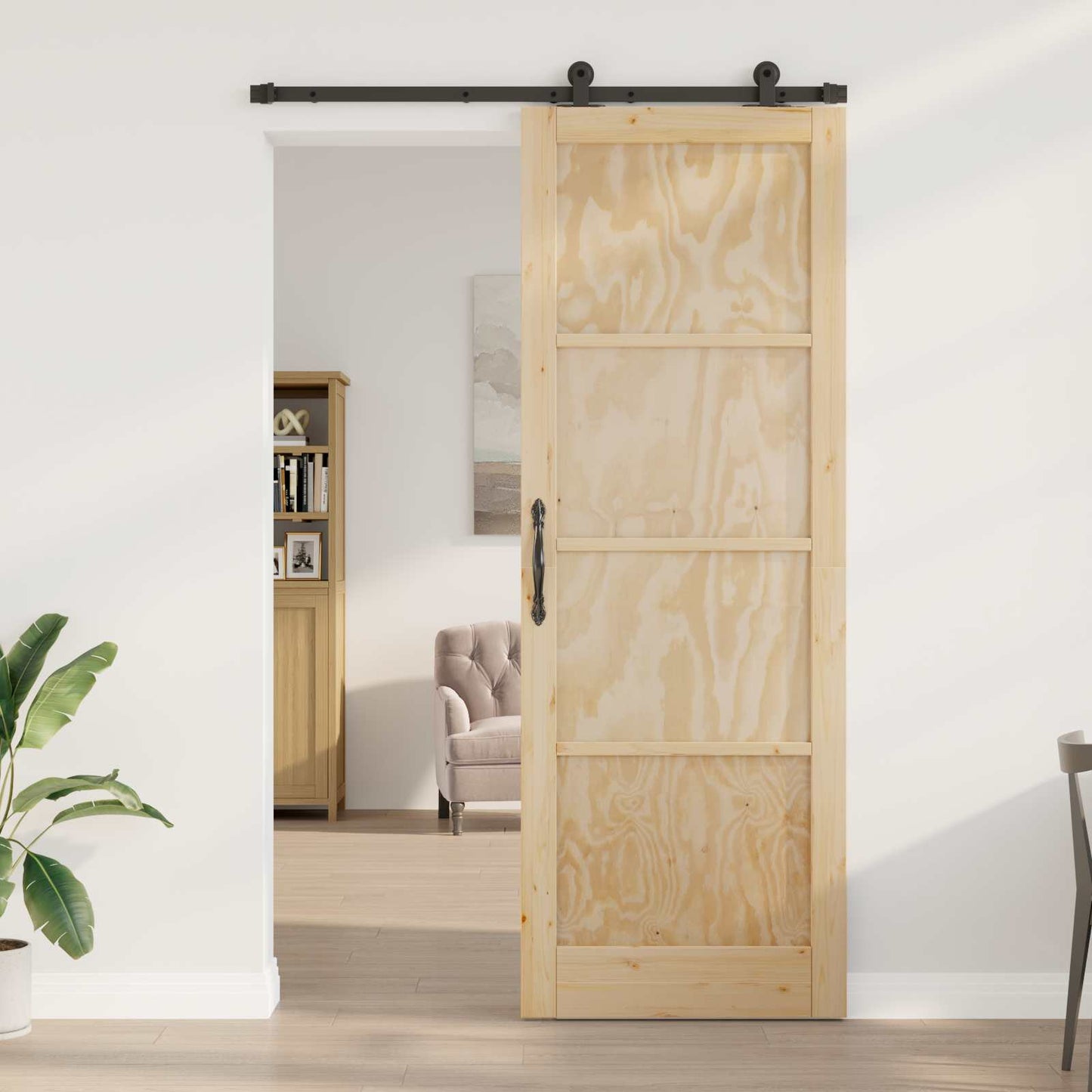 Schuifdeur ORKDAL Naturel 83 x 232 cm Massief grenenhout