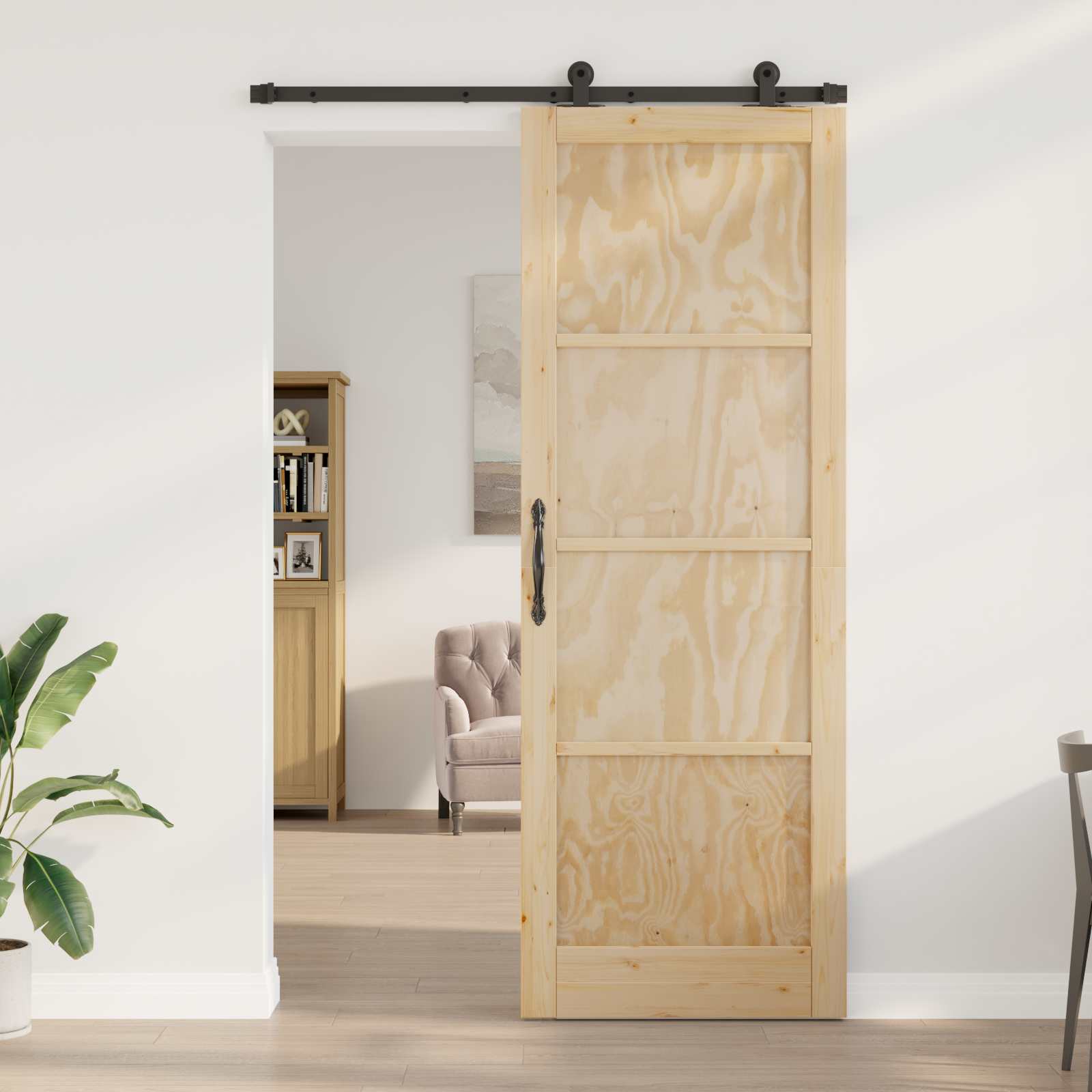 Schuifdeur ORKDAL Naturel 83 x 232 cm Massief grenenhout