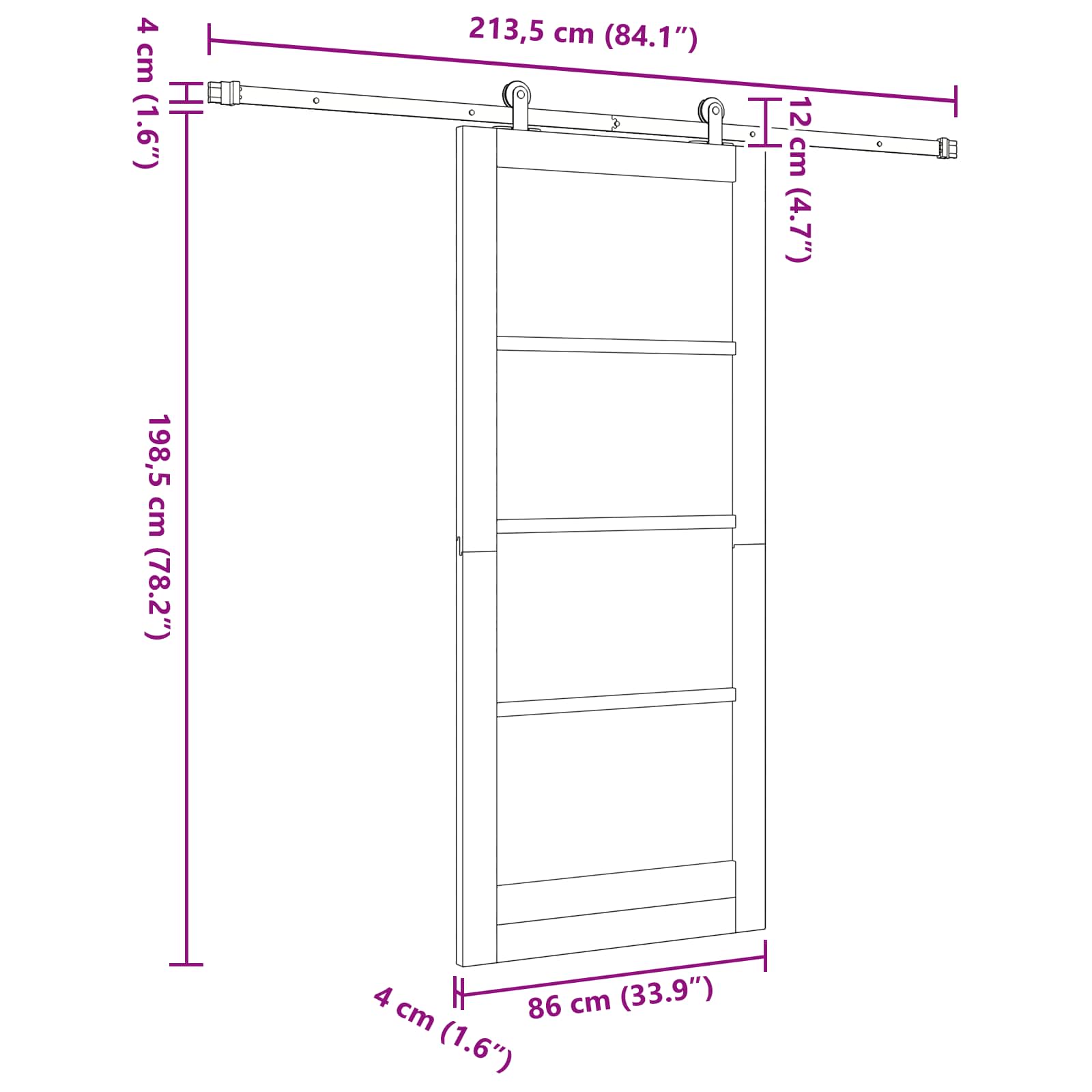 Schuifdeur ORKDAL Naturel 86 x 198,5 cm Massief grenenhout