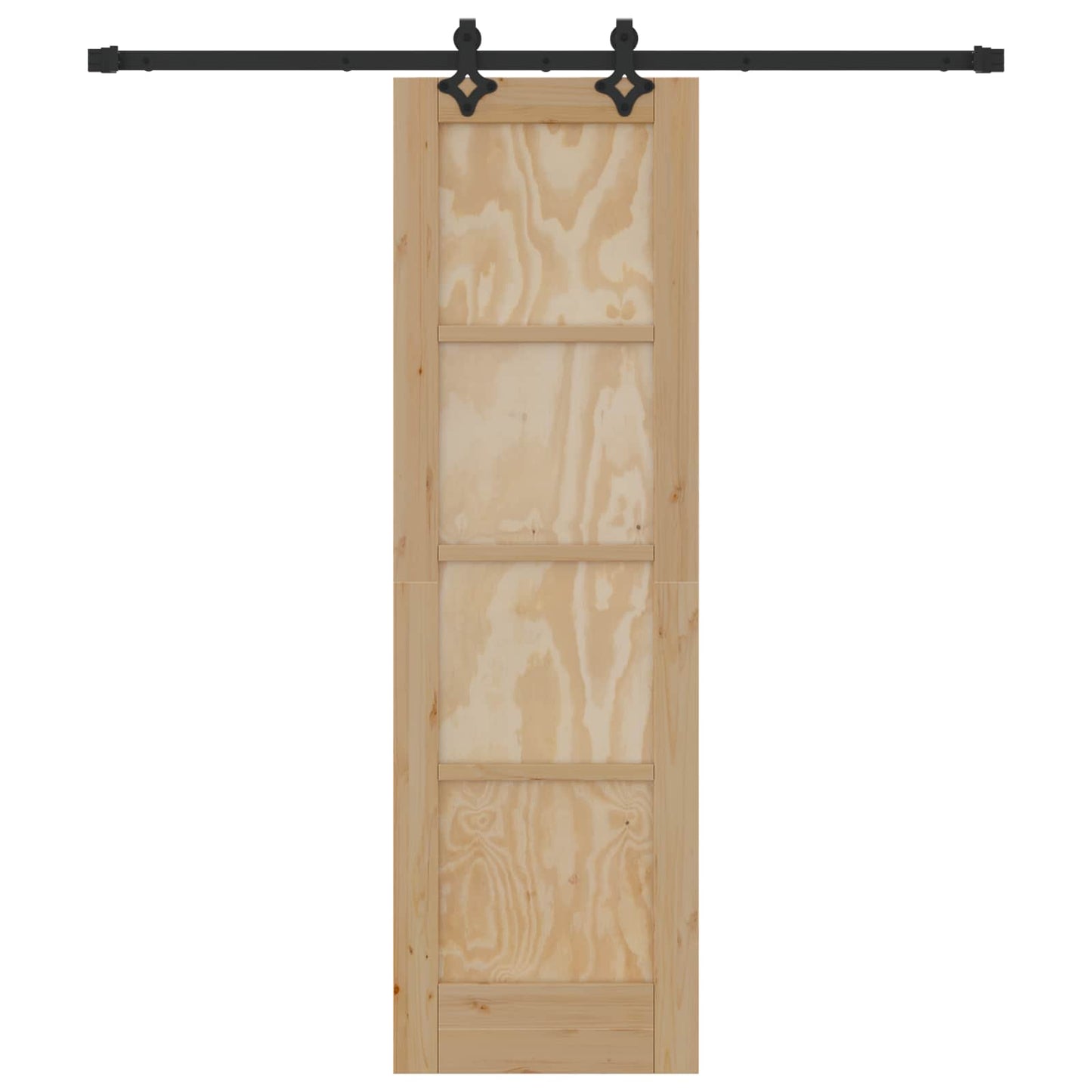 Schuifdeur Naturel en Zwart 61 x 198,5 cm Massief grenenhout