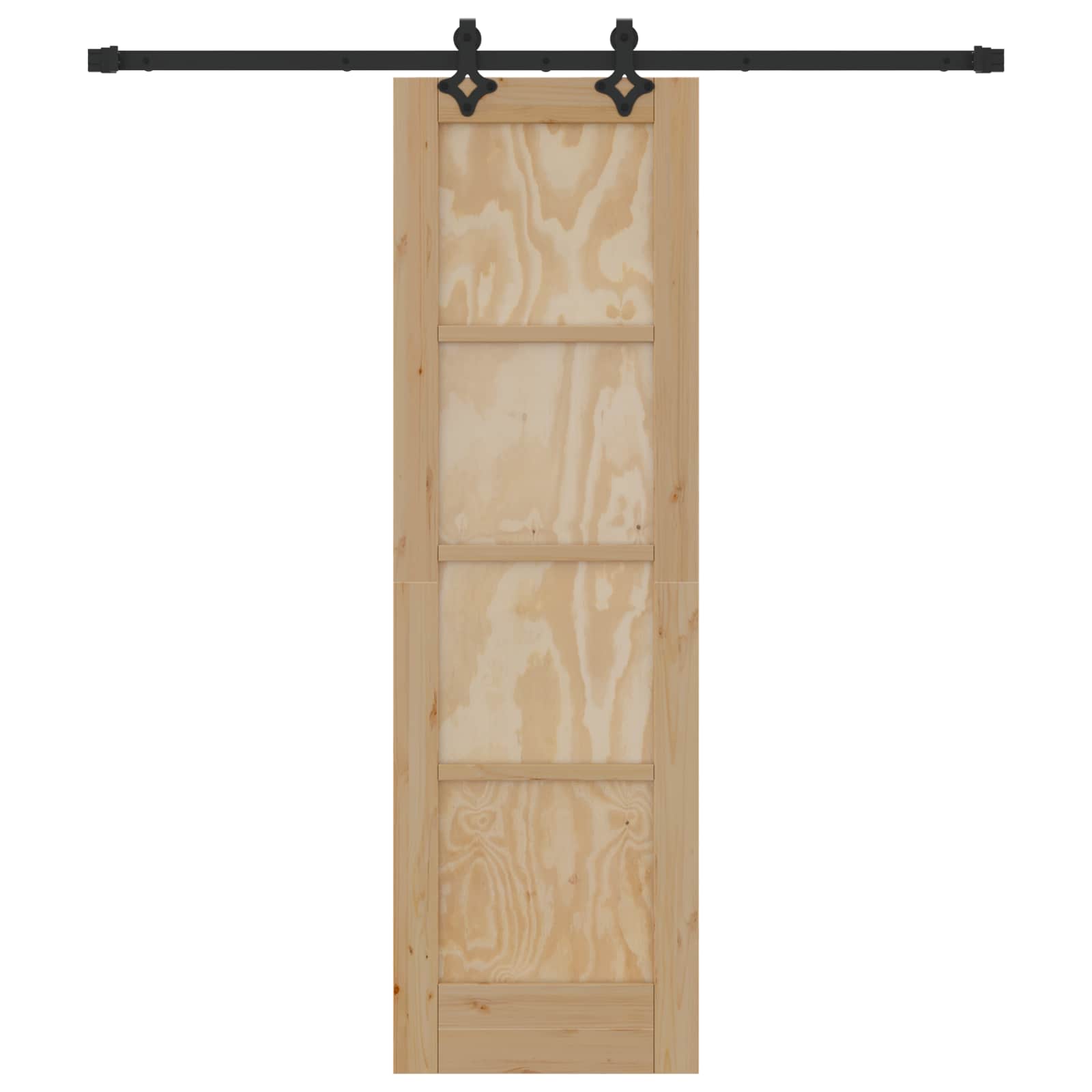 Schuifdeur Naturel en Zwart 61 x 198,5 cm Massief grenenhout