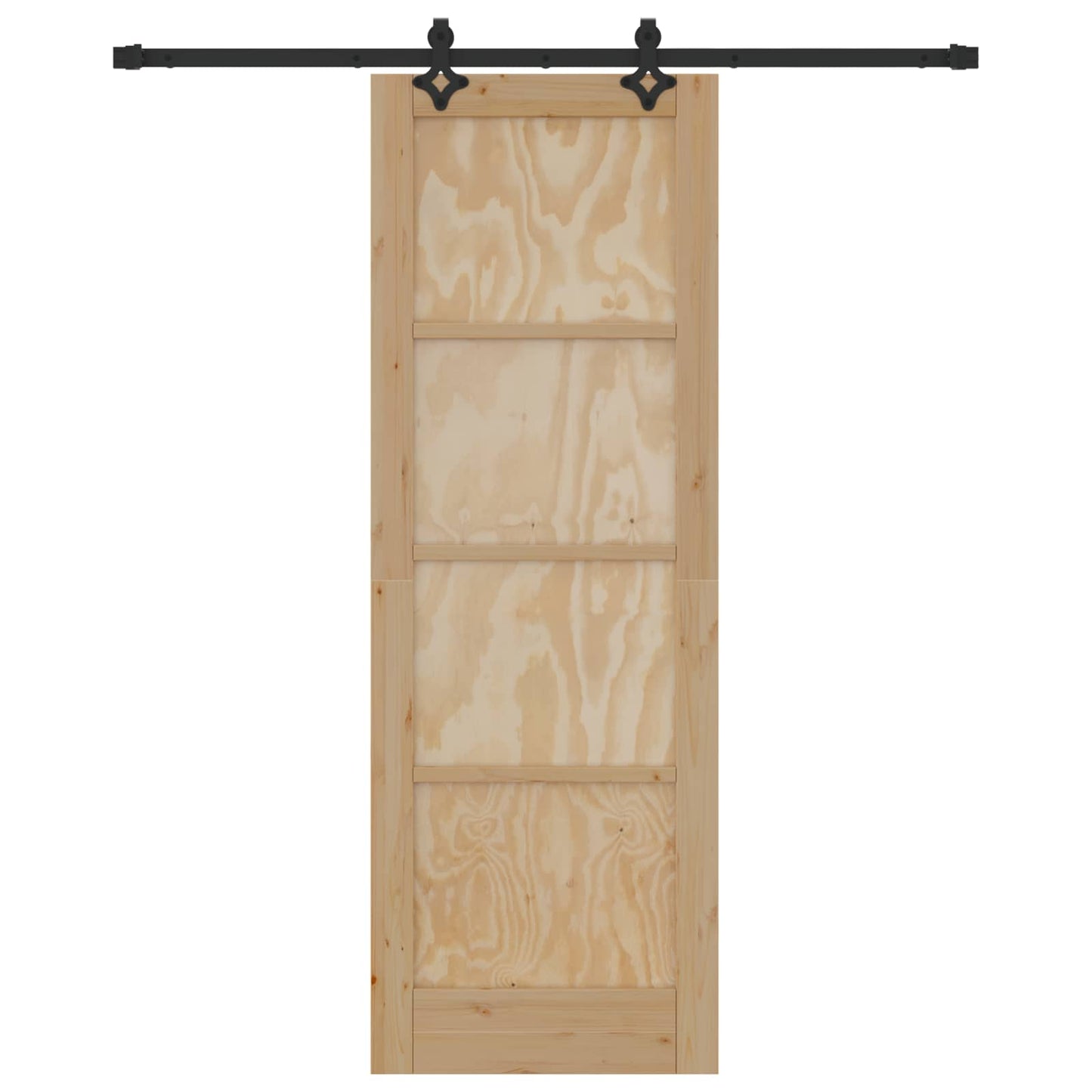 Schuifdeur Naturel en Zwart 73,5 x 211 cm Massief grenenhout