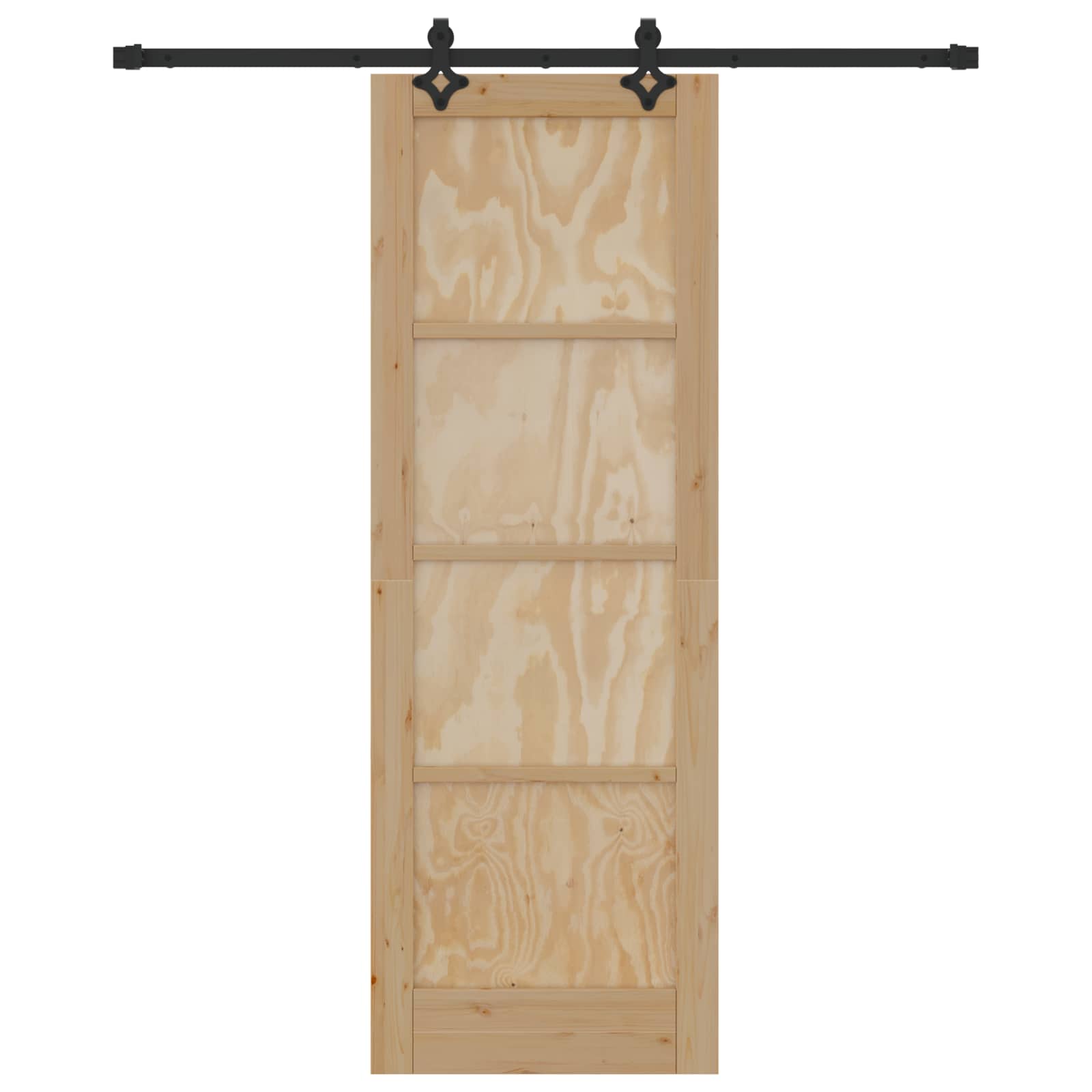 Schuifdeur Naturel en Zwart 73,5 x 211 cm Massief grenenhout