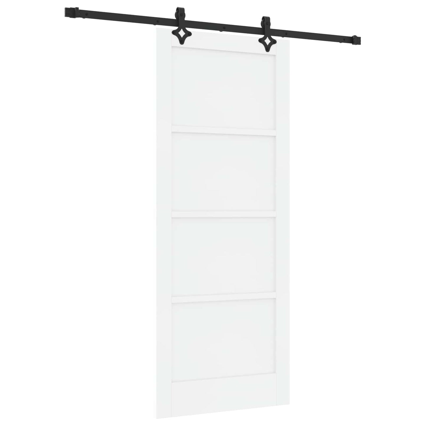 Schuifdeur Wit en zwart 83 x 202 cm Massief grenenhout
