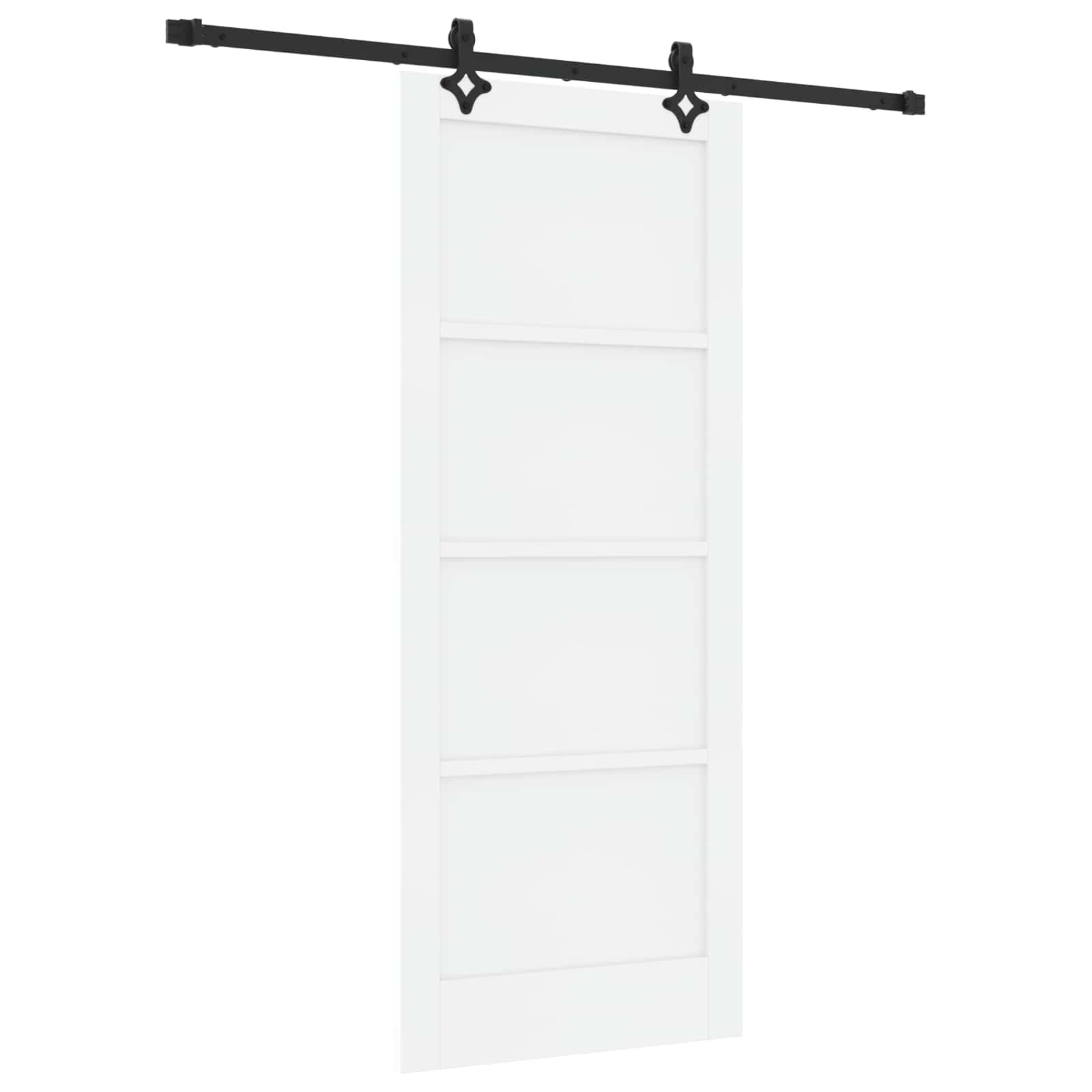 Schuifdeur Wit en zwart 83 x 202 cm Massief grenenhout