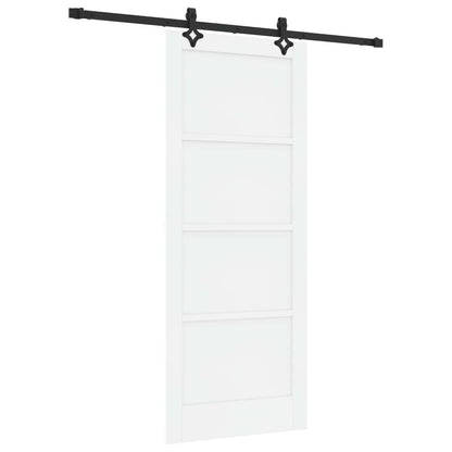 Schuifdeur Wit en zwart 83 x 202 cm Massief grenenhout