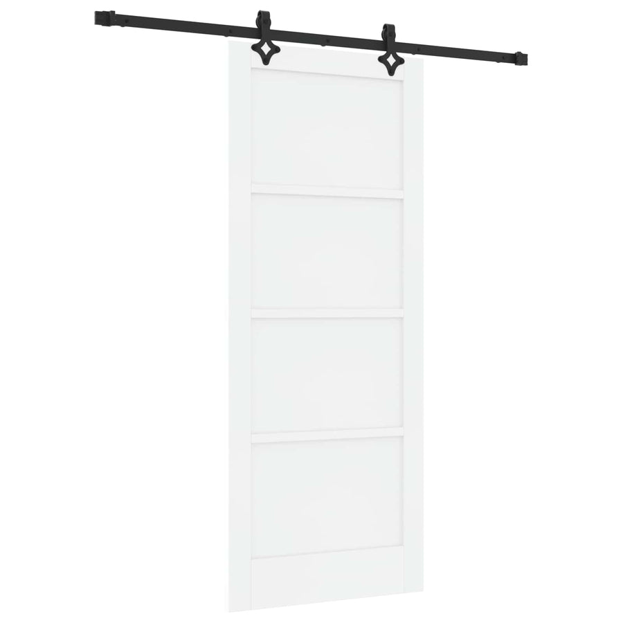 Schuifdeur Wit en zwart 83 x 202 cm Massief grenenhout
