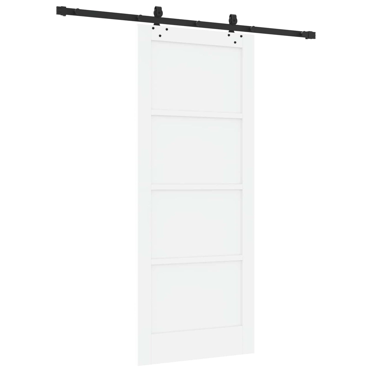 Schuifdeur Wit en zwart 83 x 202 cm Massief grenenhout