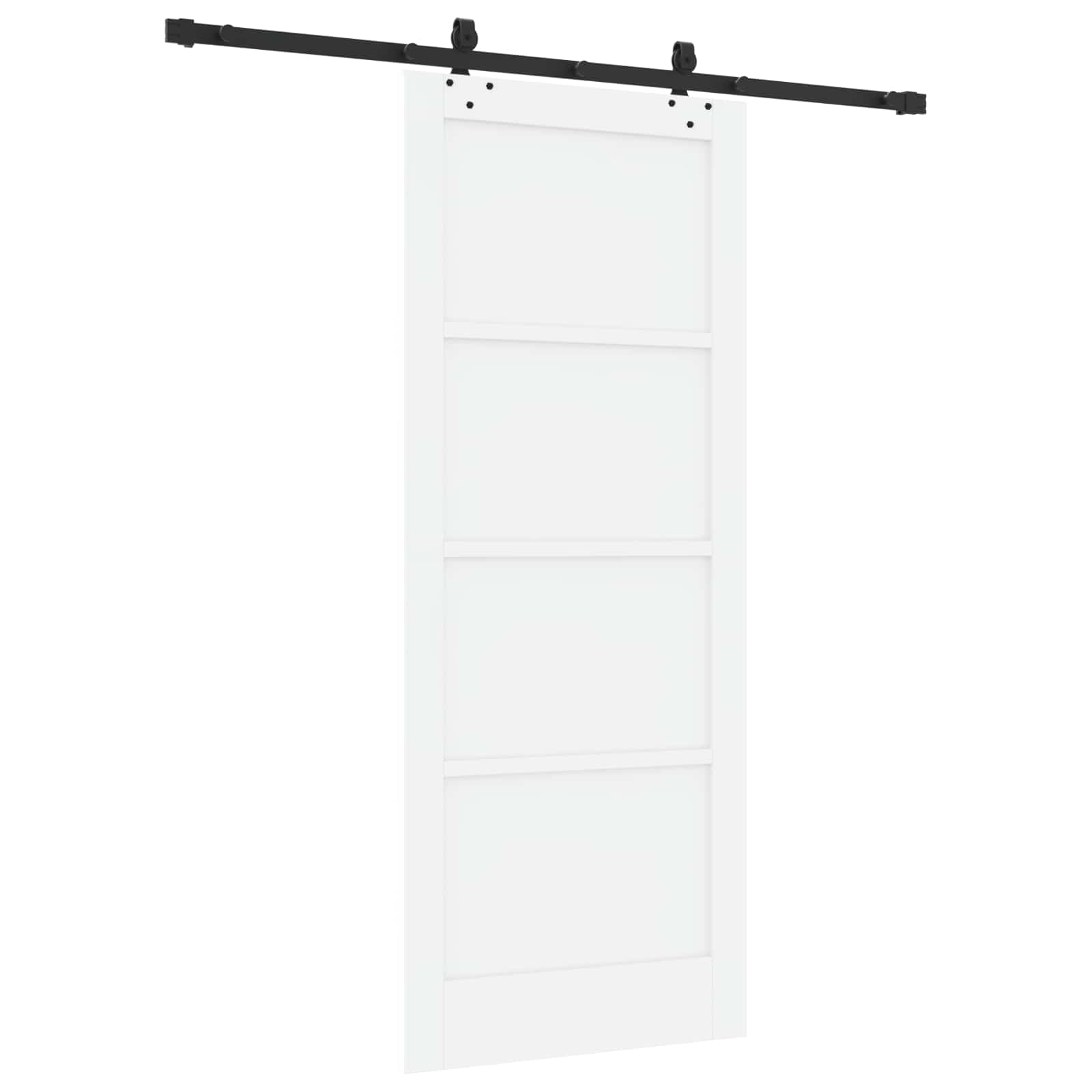 Schuifdeur Wit en zwart 83 x 202 cm Massief grenenhout