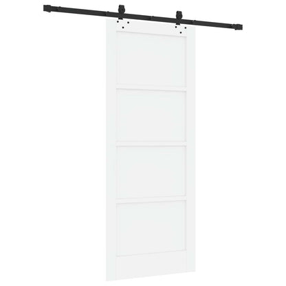 Schuifdeur Wit en zwart 83 x 202 cm Massief grenenhout