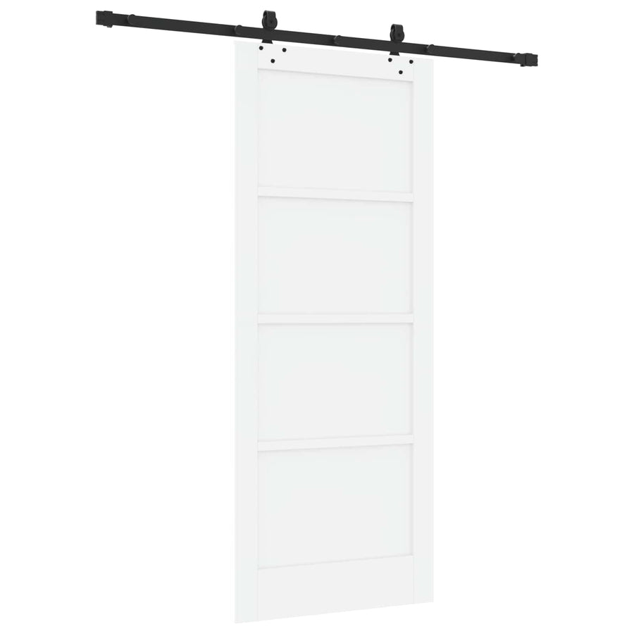 Schuifdeur Wit en zwart 83 x 202 cm Massief grenenhout