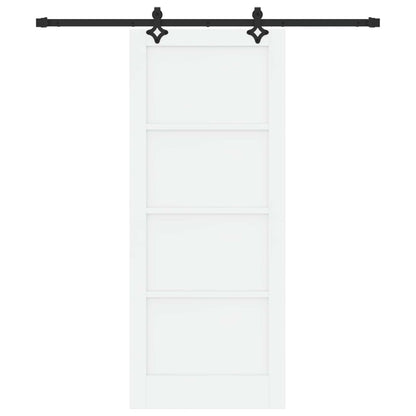Schuifdeur Wit en zwart 83 x 202 cm Massief grenenhout