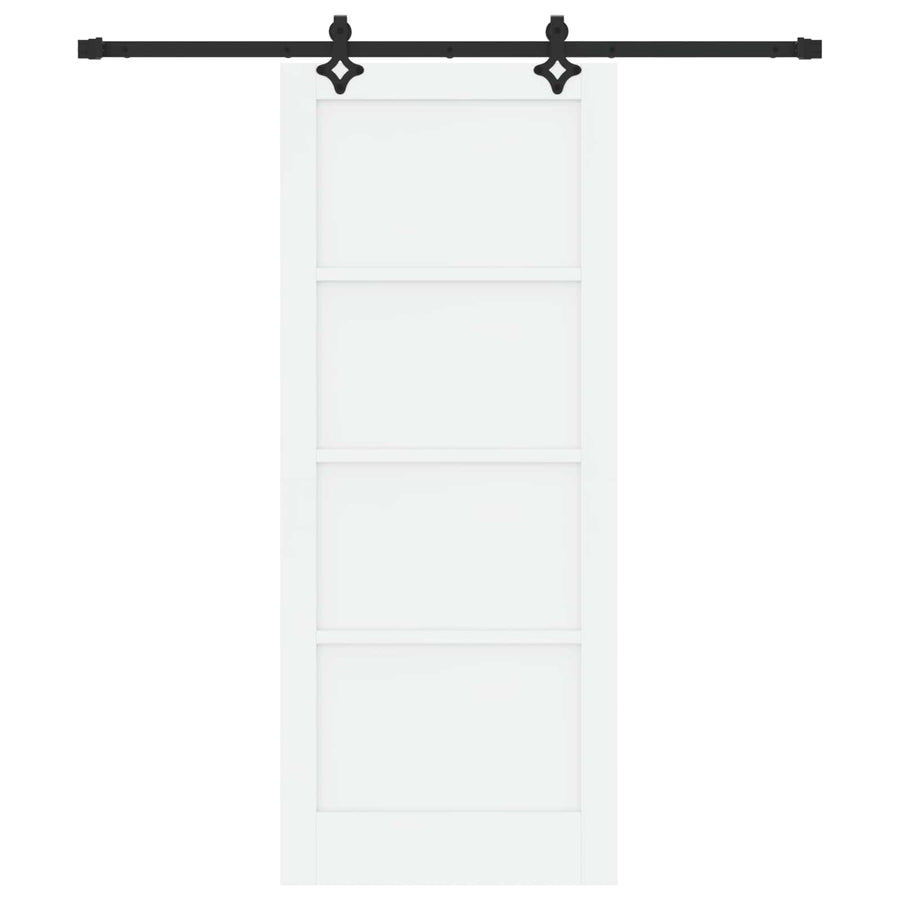 Schuifdeur Wit en zwart 83 x 202 cm Massief grenenhout