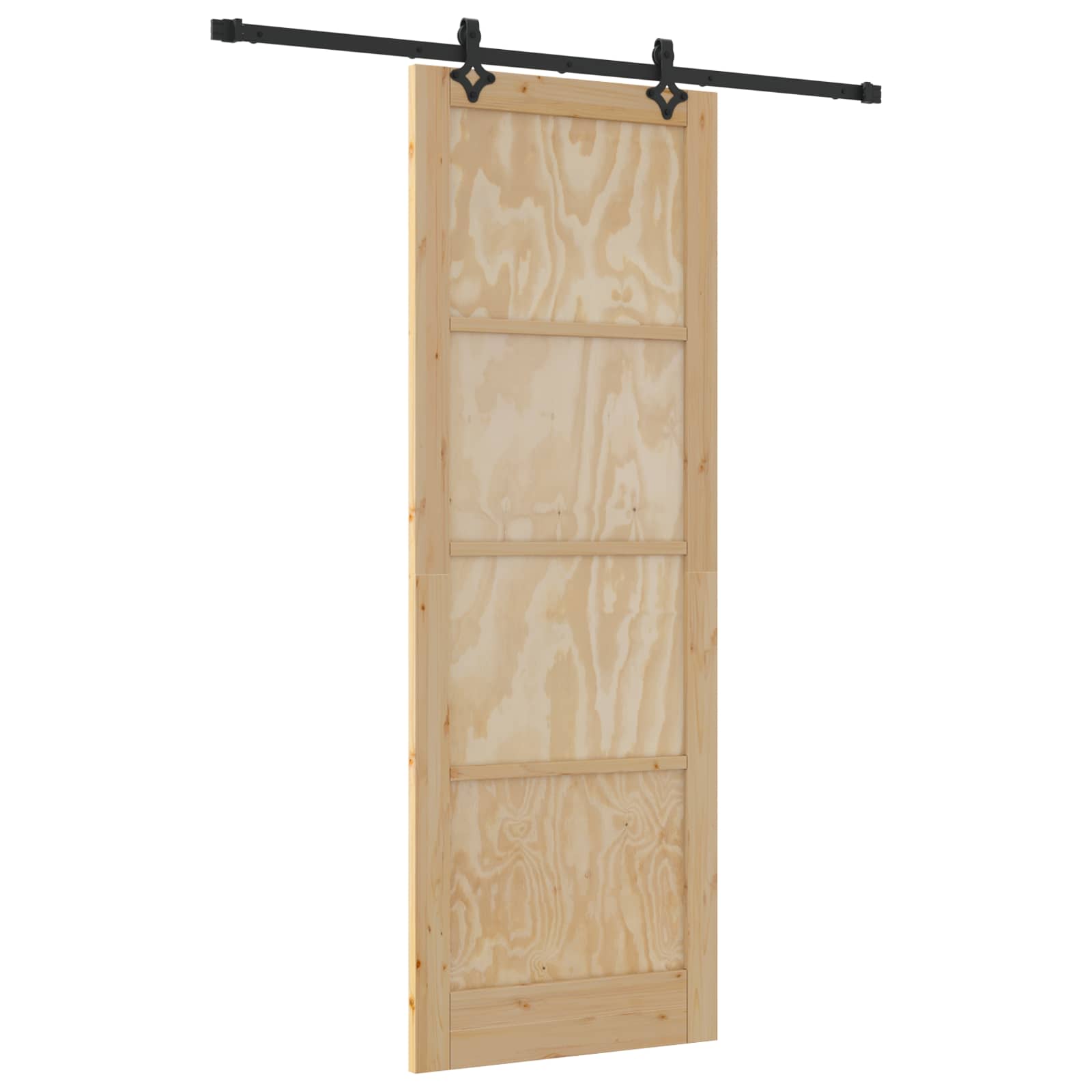 Schuifdeur Naturel en Zwart 83 x 232 cm Massief grenenhout