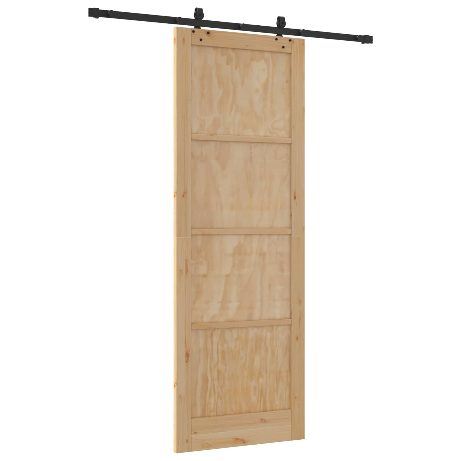 Schuifdeur Naturel en Zwart 83 x 232 cm Massief grenenhout