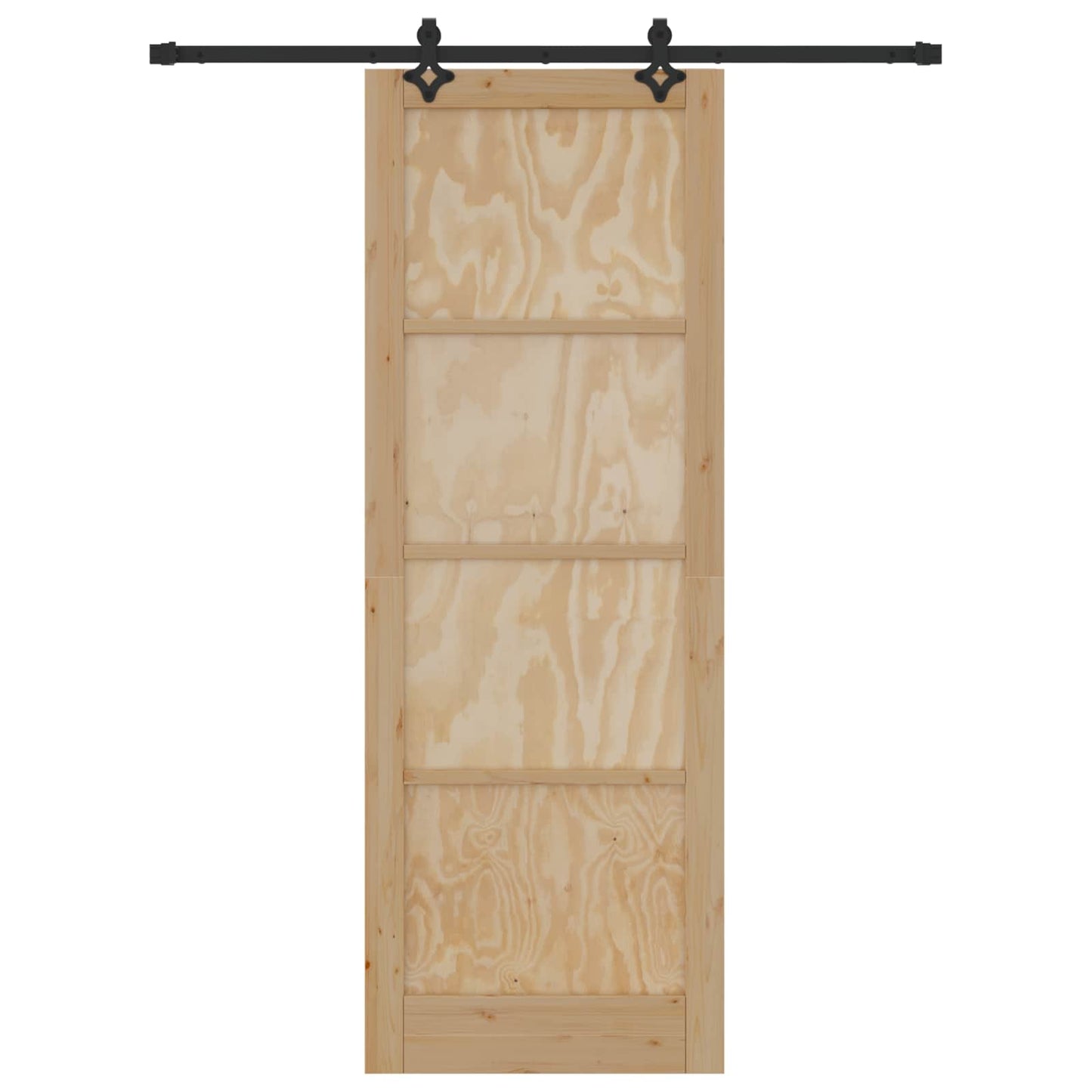 Schuifdeur Naturel en Zwart 83 x 232 cm Massief grenenhout