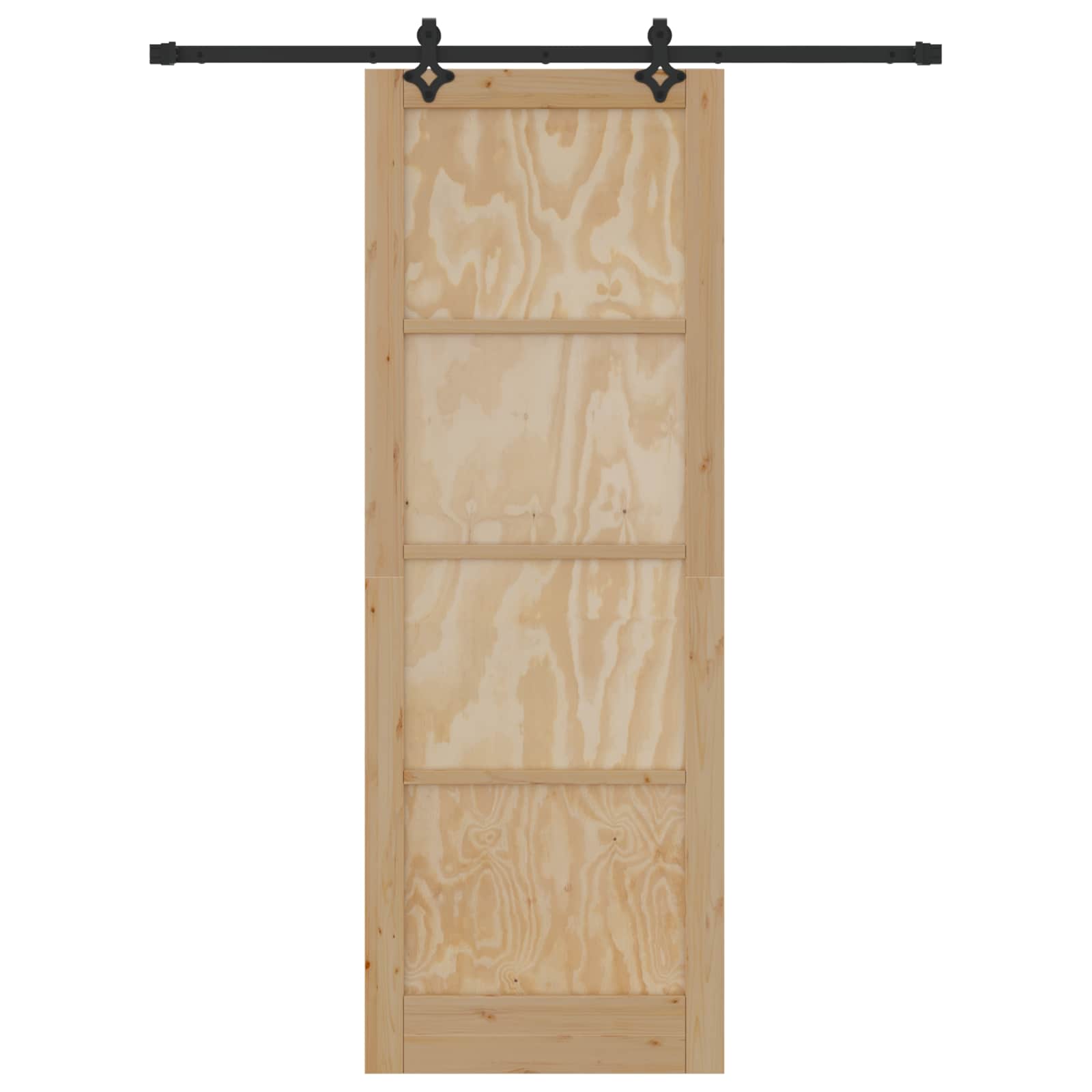 Schuifdeur Naturel en Zwart 83 x 232 cm Massief grenenhout