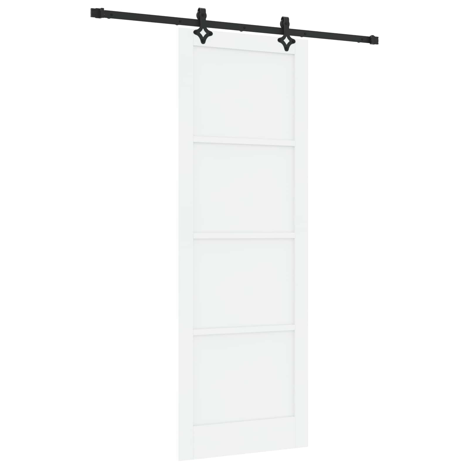 Schuifdeur Wit en zwart 83 x 232 cm Massief grenenhout