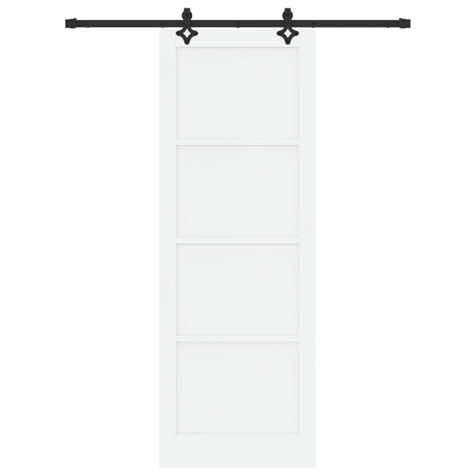 Schuifdeur Wit en zwart 83 x 232 cm Massief grenenhout